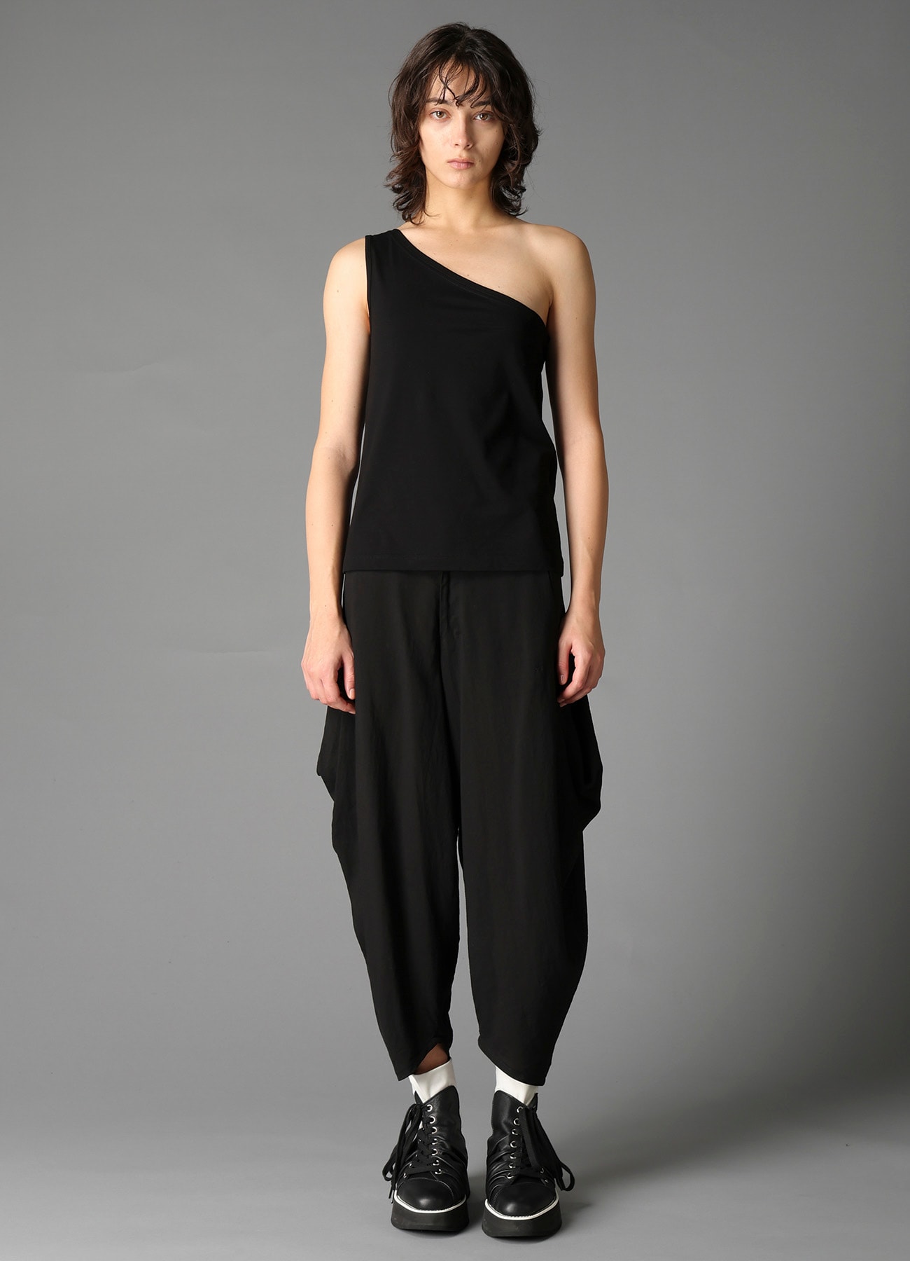 60/2 COTTON SINGLE JERSEY ONE SHOULDER TANK TOP  A