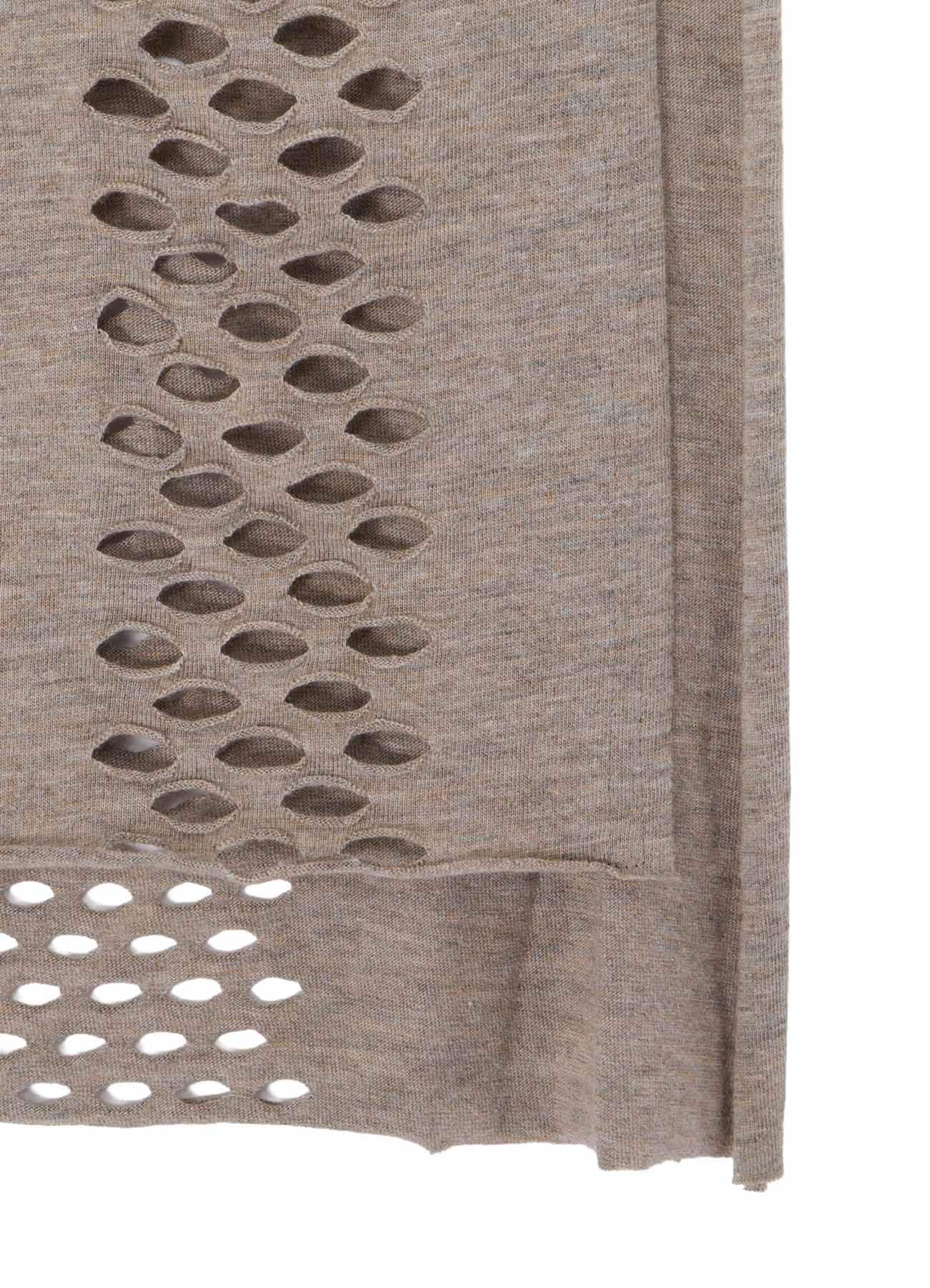 EYELET STRIPES LACE UP SQUARE TEE