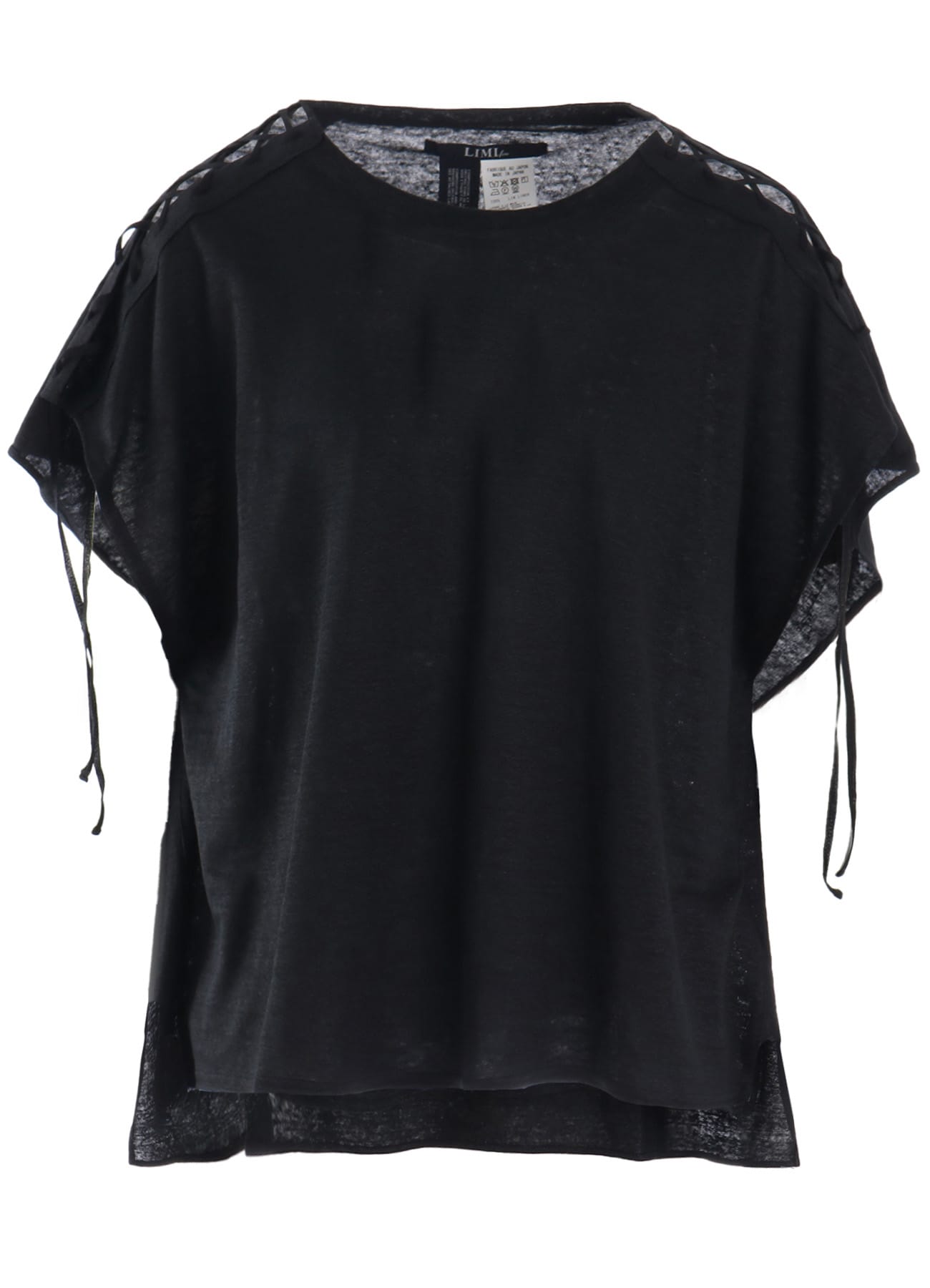 LI/ SINGLE JERSEY LACE UP SQUARE TEE