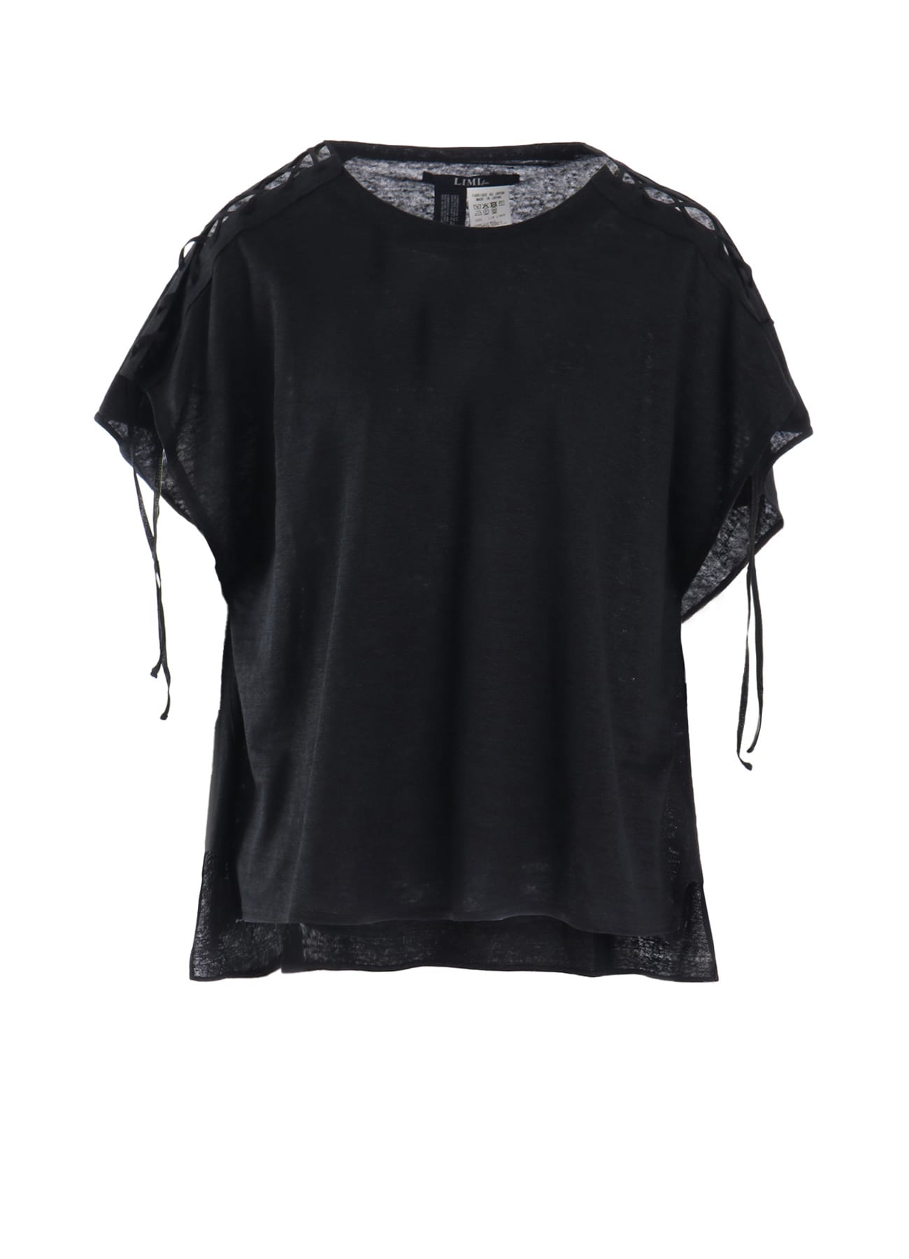 LI/ SINGLE JERSEY LACE UP SQUARE TEE