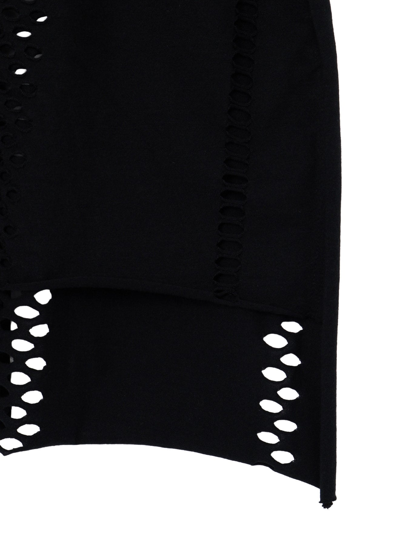 EYELET STRIPES LACE UP ASYMMETRIC TEE