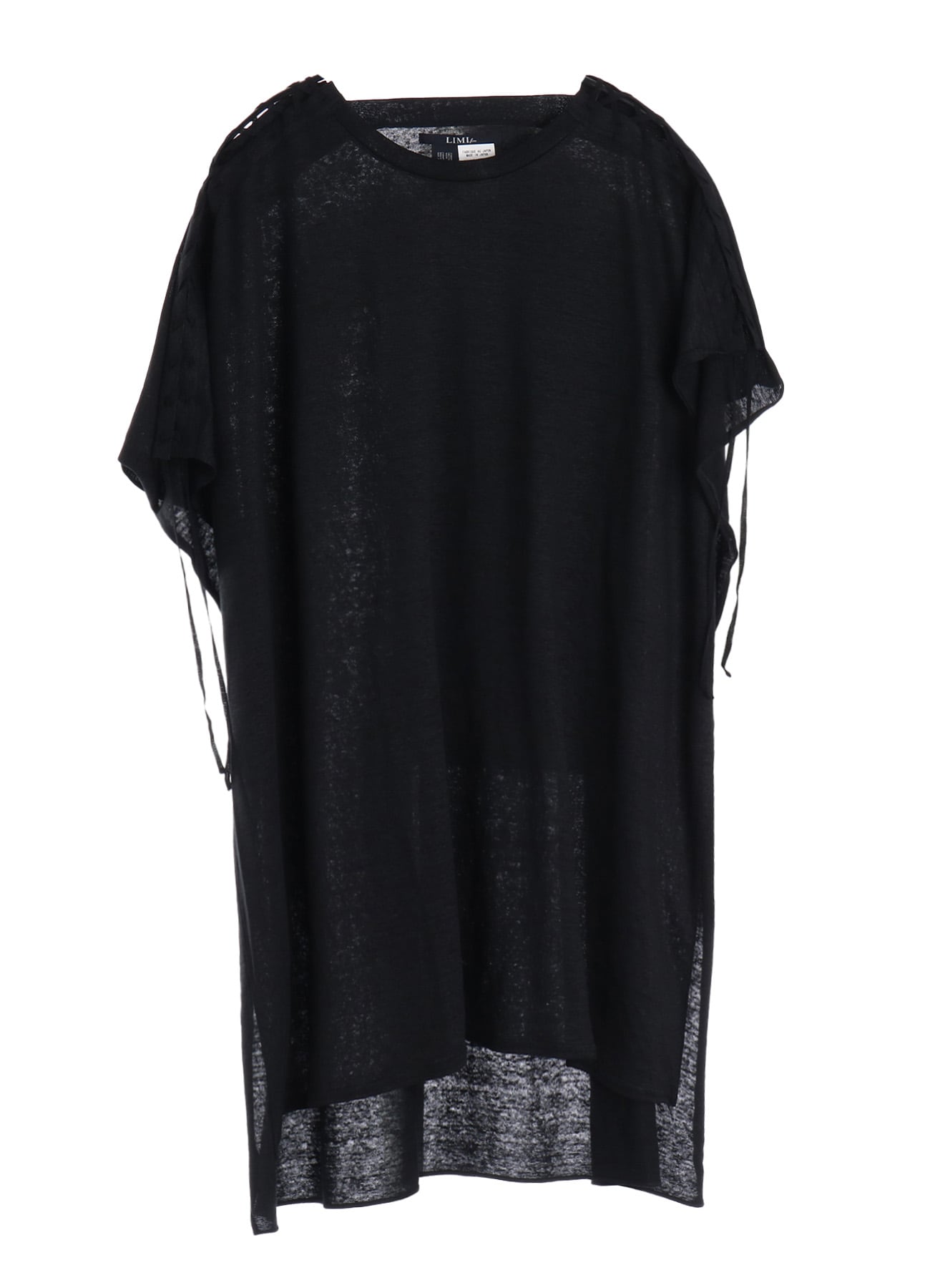 LI/ SINGLE JERSEY LACE UP ASYMMETRIC TEE