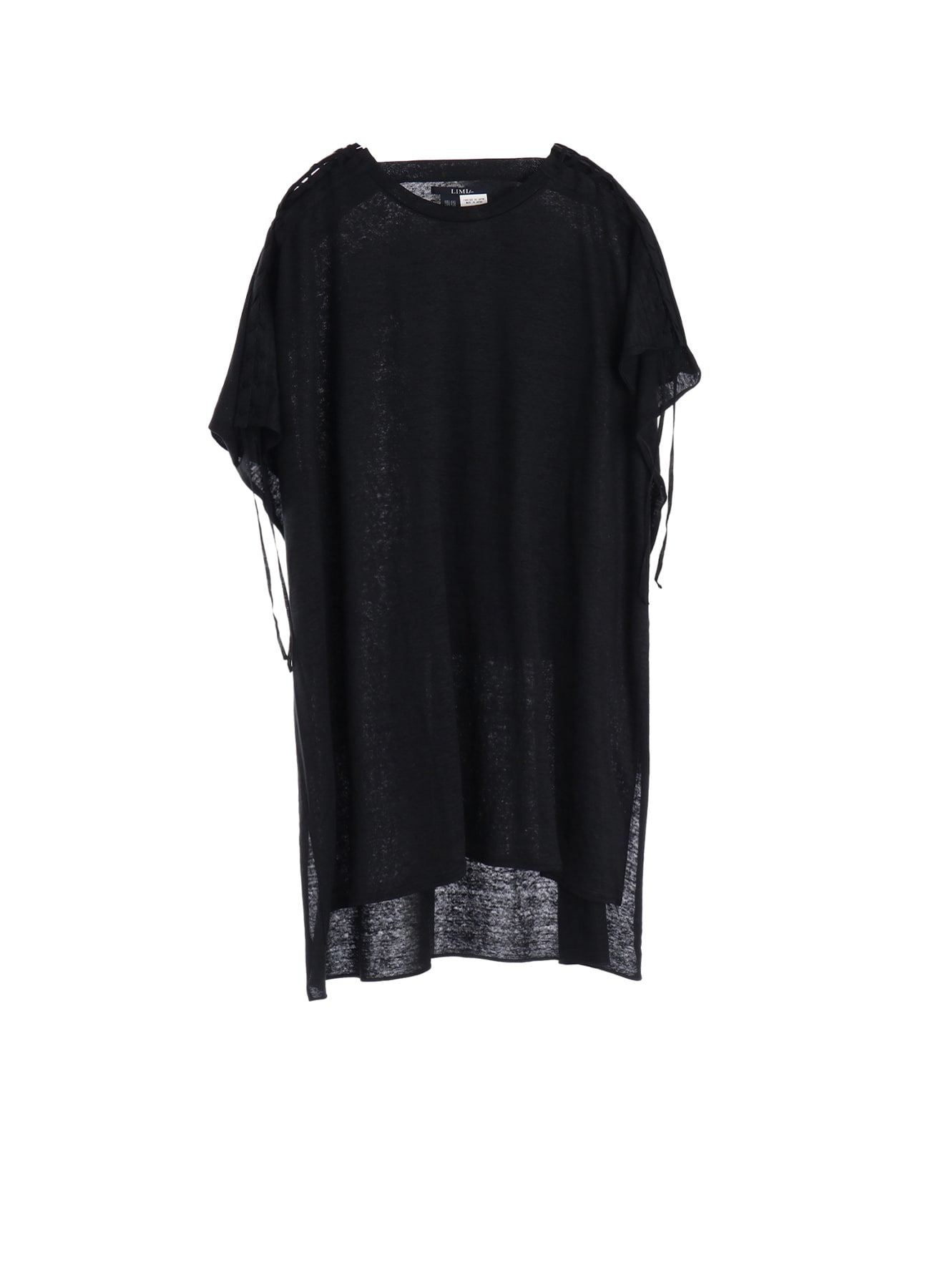 LI/ SINGLE JERSEY LACE UP ASYMMETRIC TEE