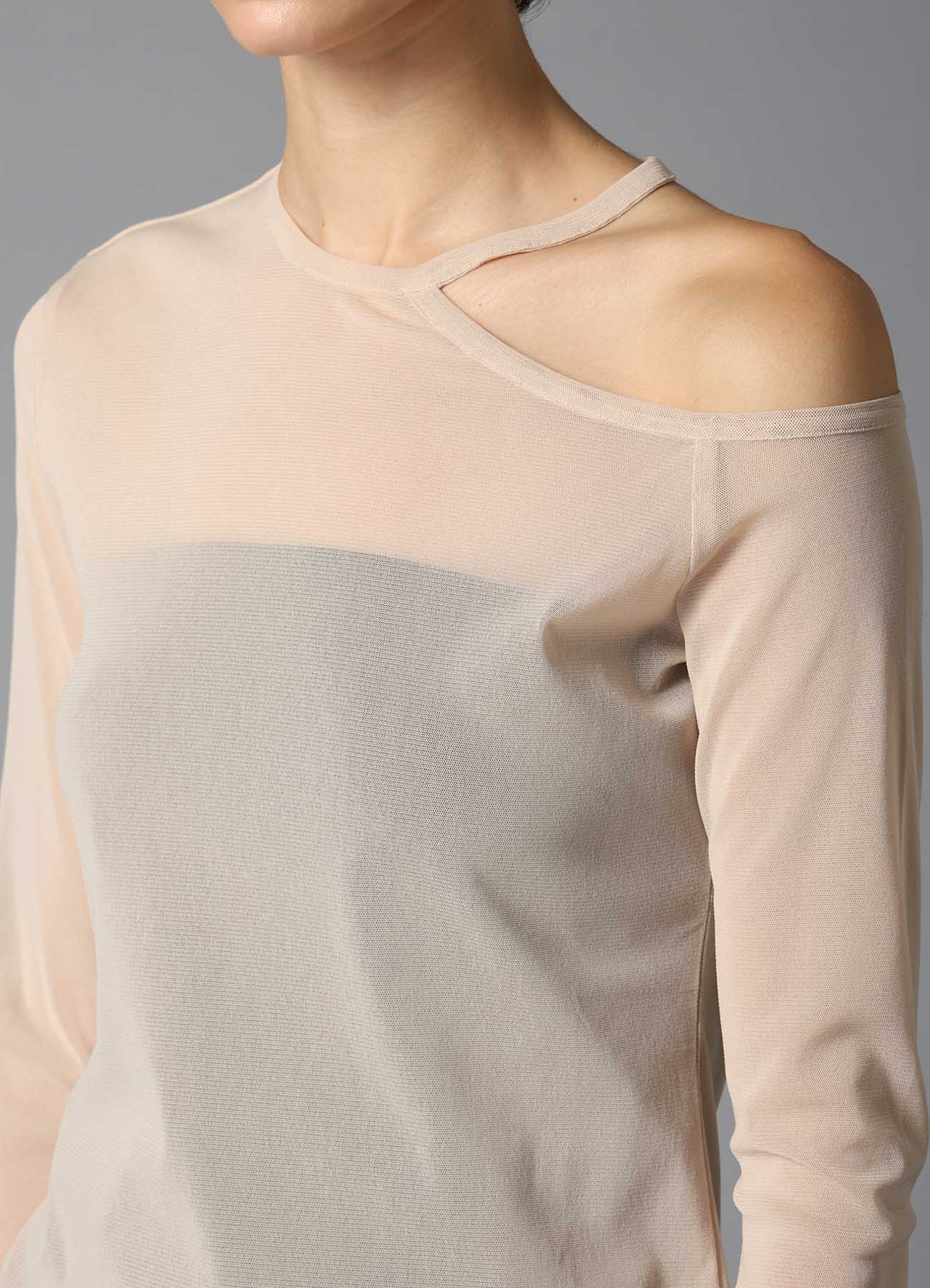 PE TULLE CUTTING DETAIL TIGHT TEE