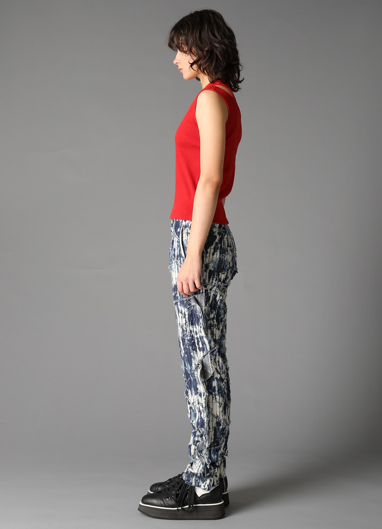 COTTON RIB SHOULDER SLIT TANK TOP