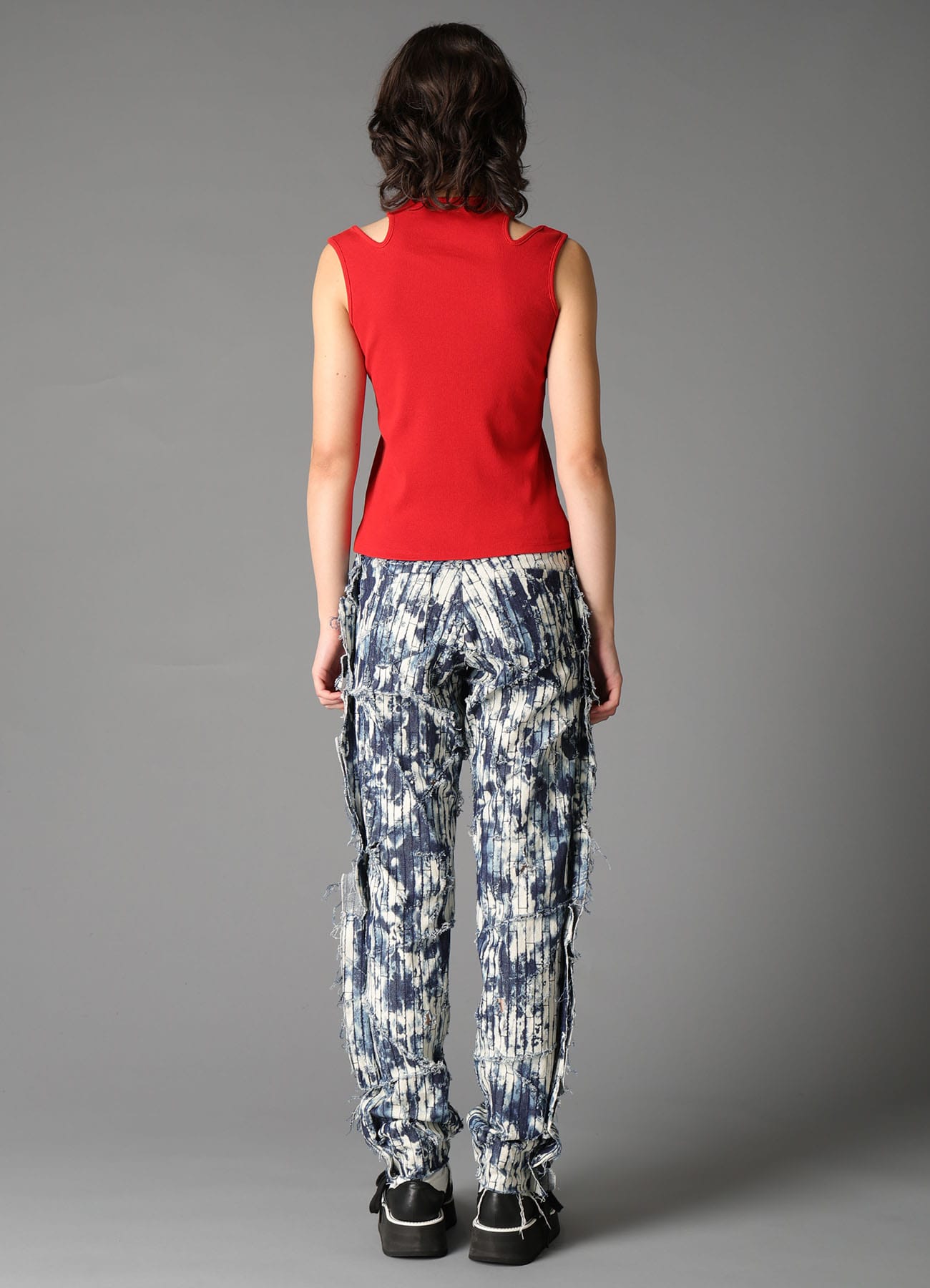 COTTON RIB SHOULDER SLIT TANK TOP