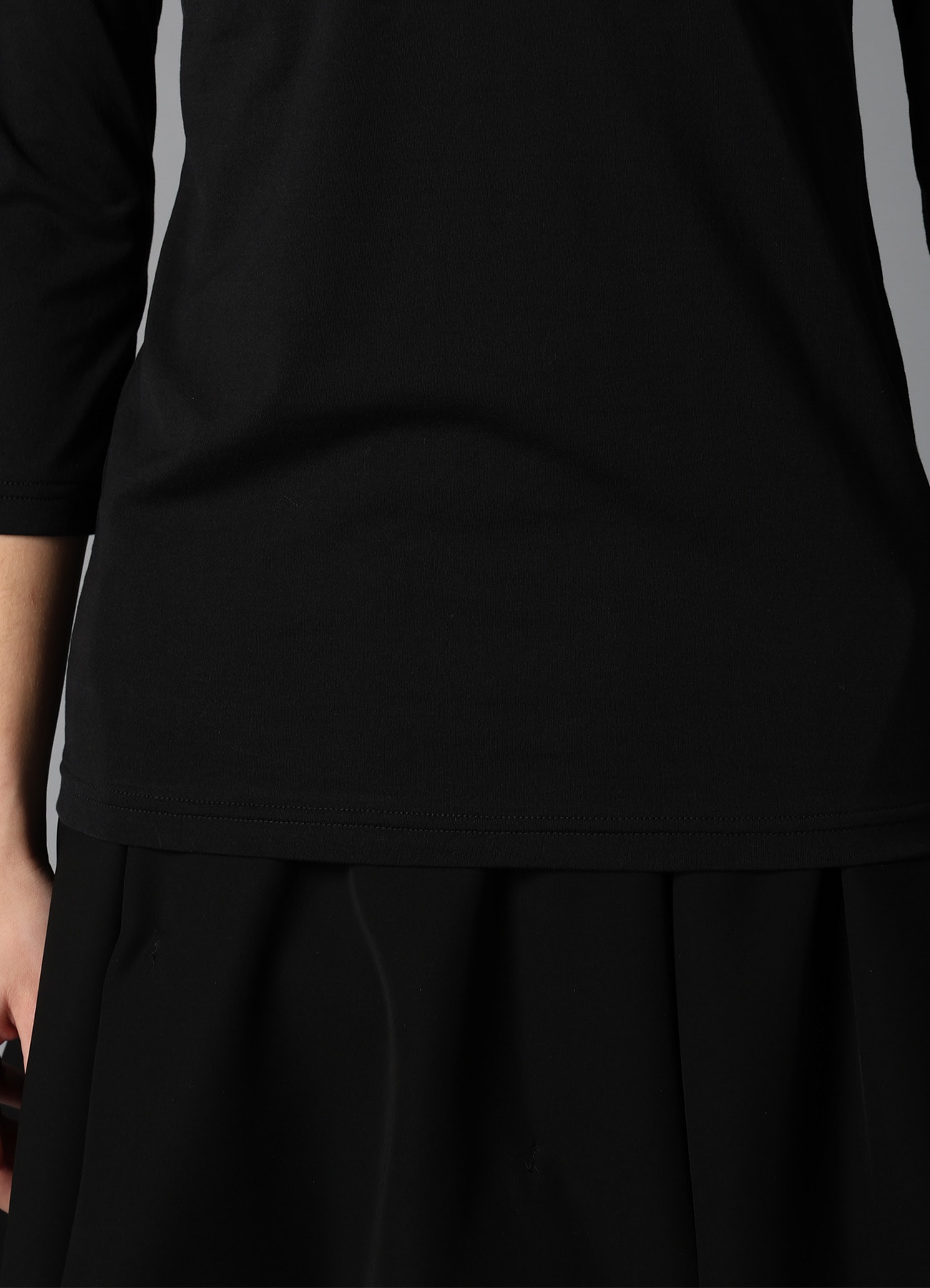 TATTOO PRINT+SINGLE JERSEY PANEL 3/4 SLEEVE TEE