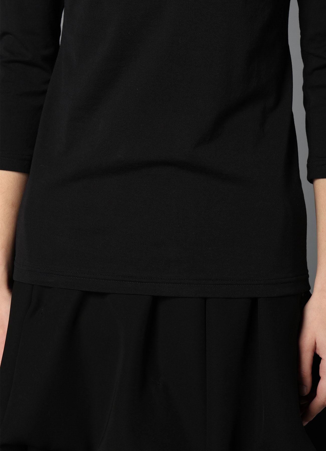 TATTOO PRINT+SINGLE JERSEY PANEL 3/4 SLEEVE TEE