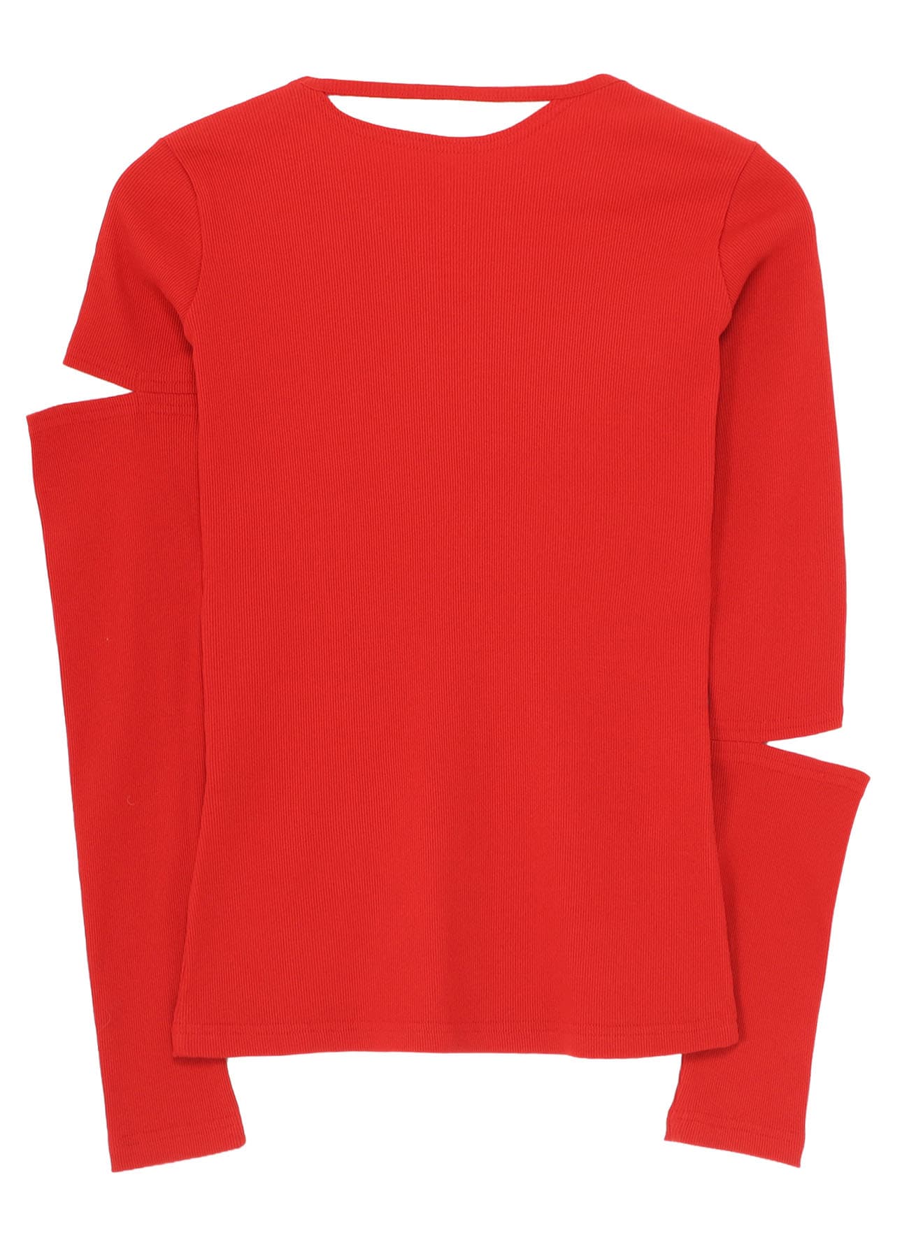 COTTON RIB LONG SLEEVE SLIT TEE