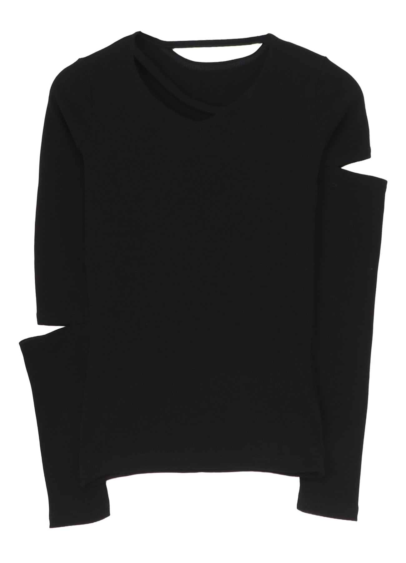 COTTON RIB LONG SLEEVE SLIT TEE