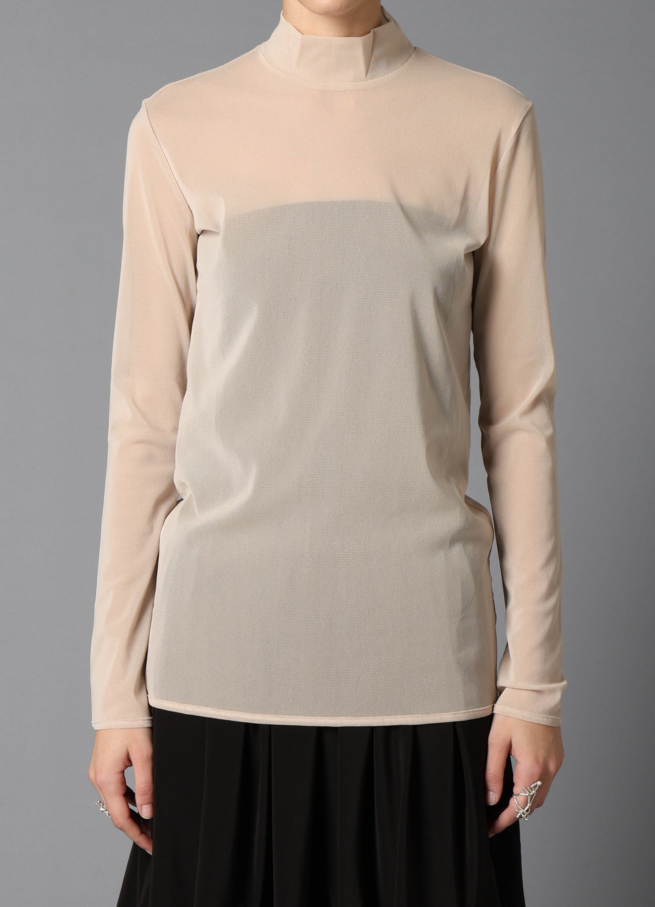 PE TULLE  HIGH NECK PULLOVER