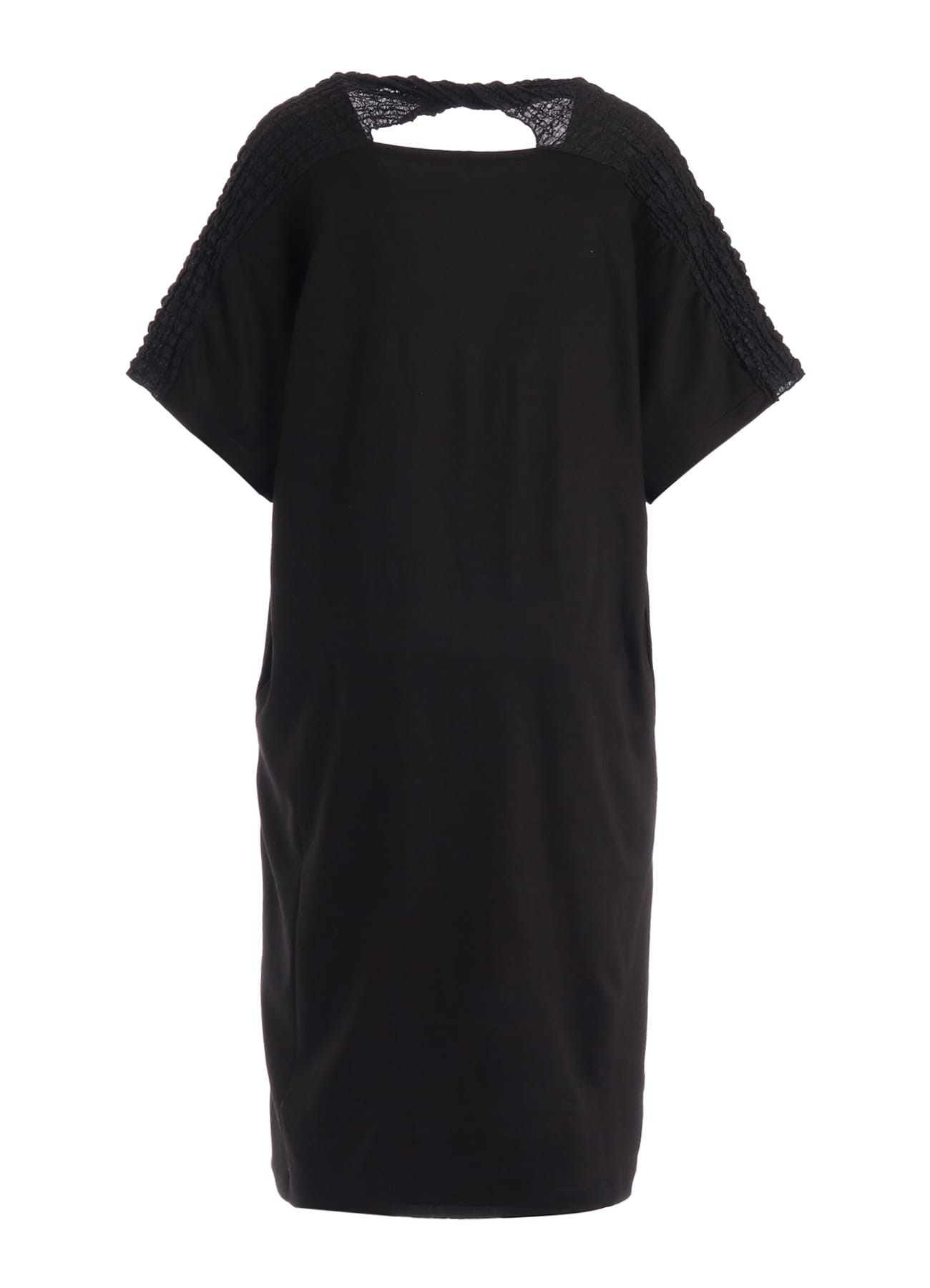 SINGLE JERSEY+SHRINKED LACE BACK TWIST DETAIL DRESS