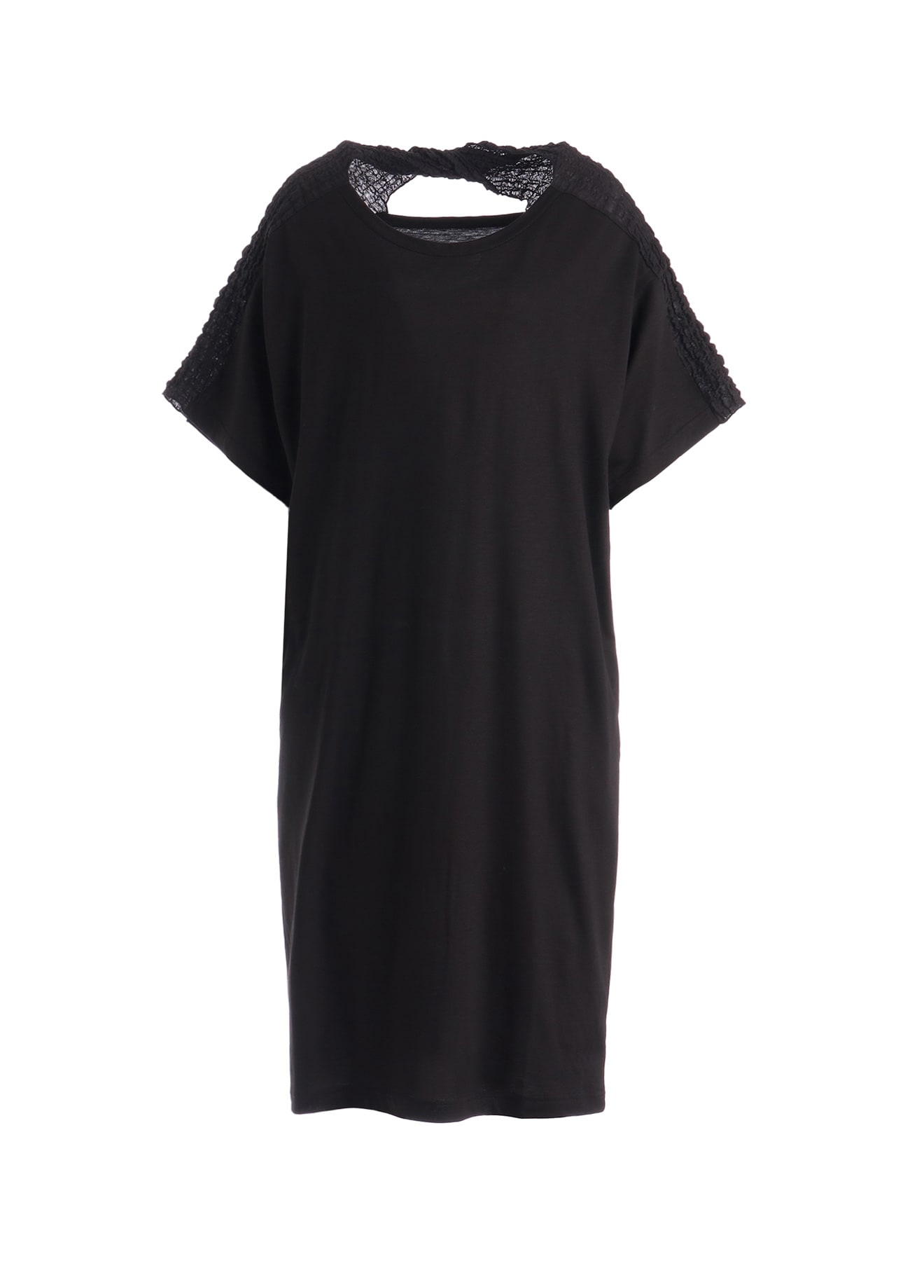 SINGLE JERSEY+SHRINKED LACE BACK TWIST DETAIL DRESS