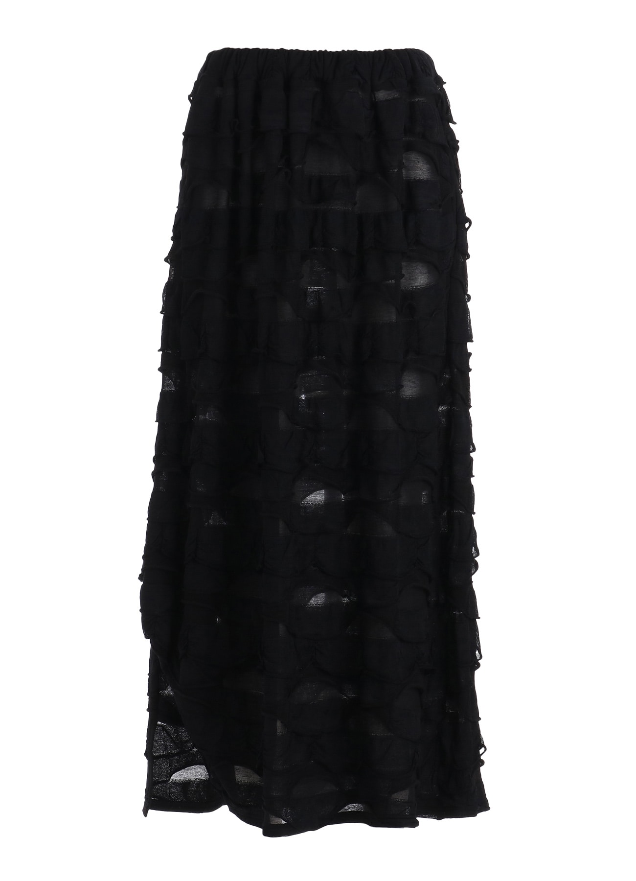 FRILL JACQUARD SIDE DRAPE SKIRT