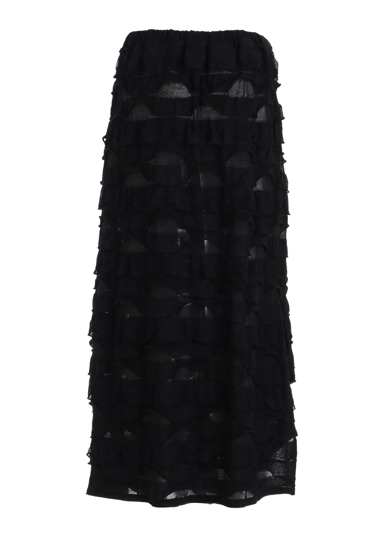 FRILL JACQUARD SIDE DRAPE SKIRT