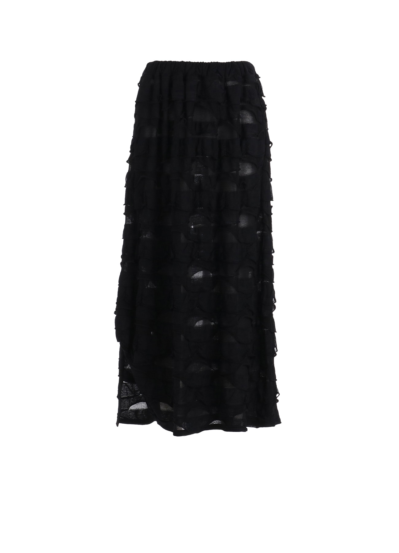 FRILL JACQUARD SIDE DRAPE SKIRT