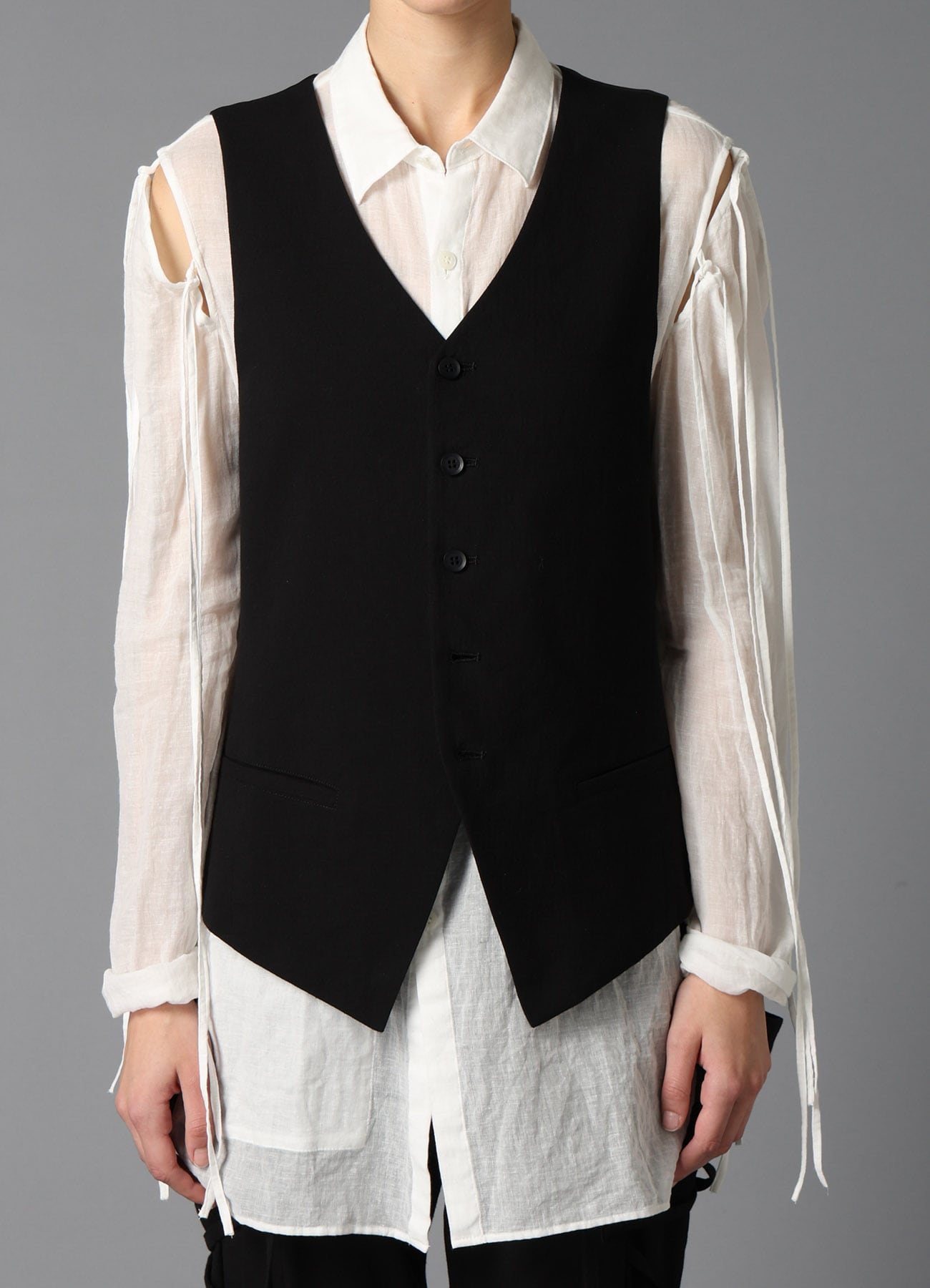 C/LI MUSLIN LACE UP VEST