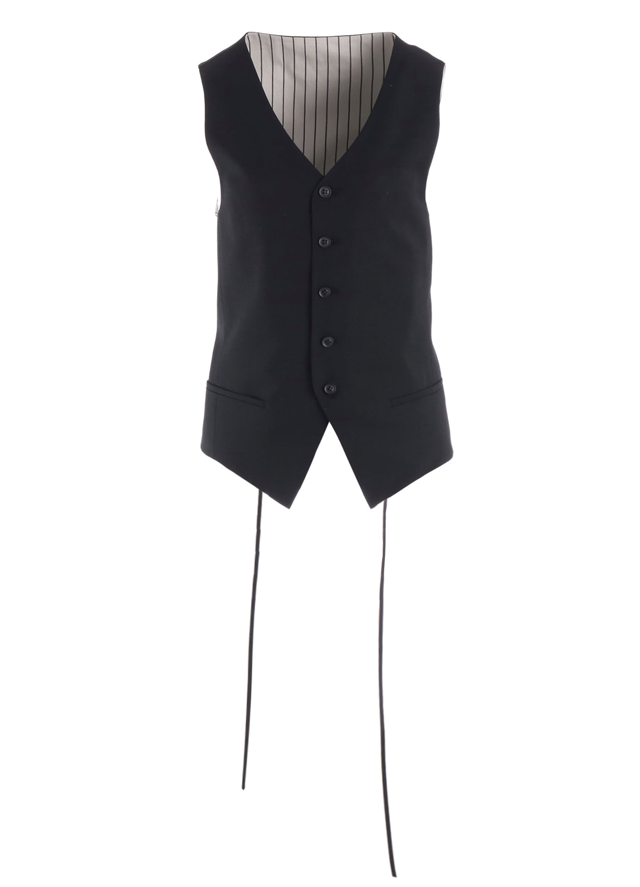 W/GABARDINE LACE UP VEST