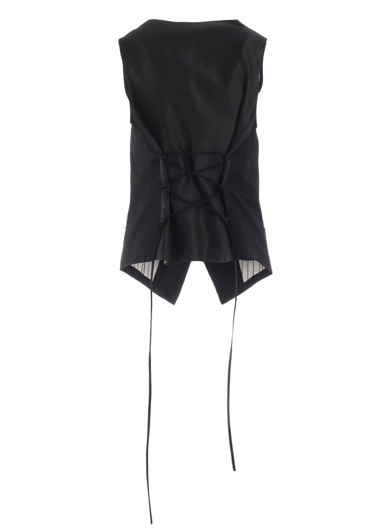 W/GABARDINE LACE UP VEST