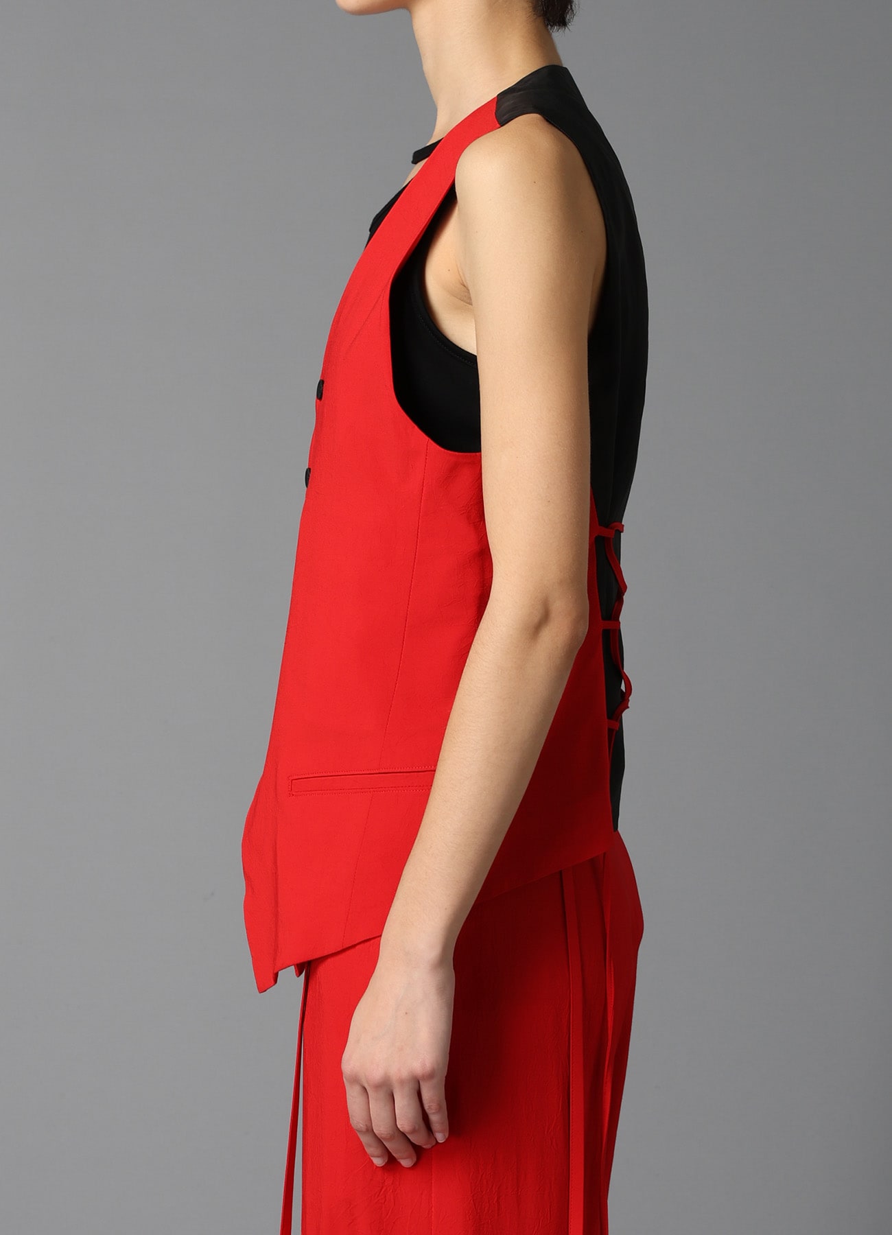 RY/ WRINKLED LACE UP VEST