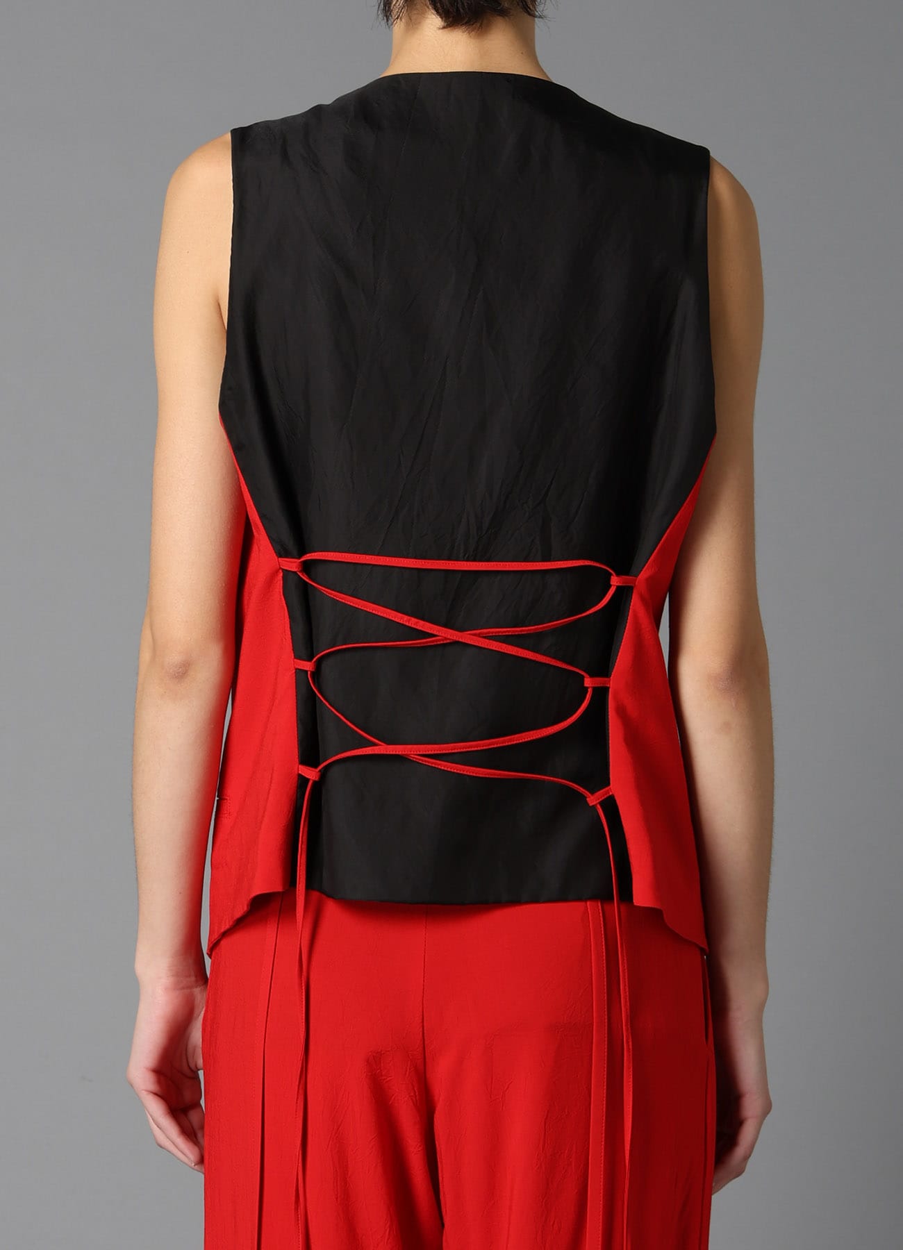RY/ WRINKLED LACE UP VEST