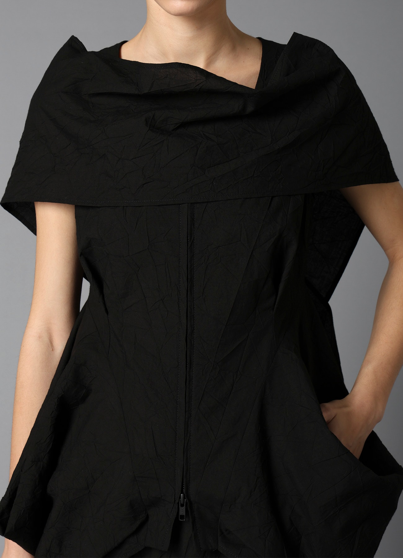 WRINKLED TYPEWRITER  SCARF DETAIL VEST