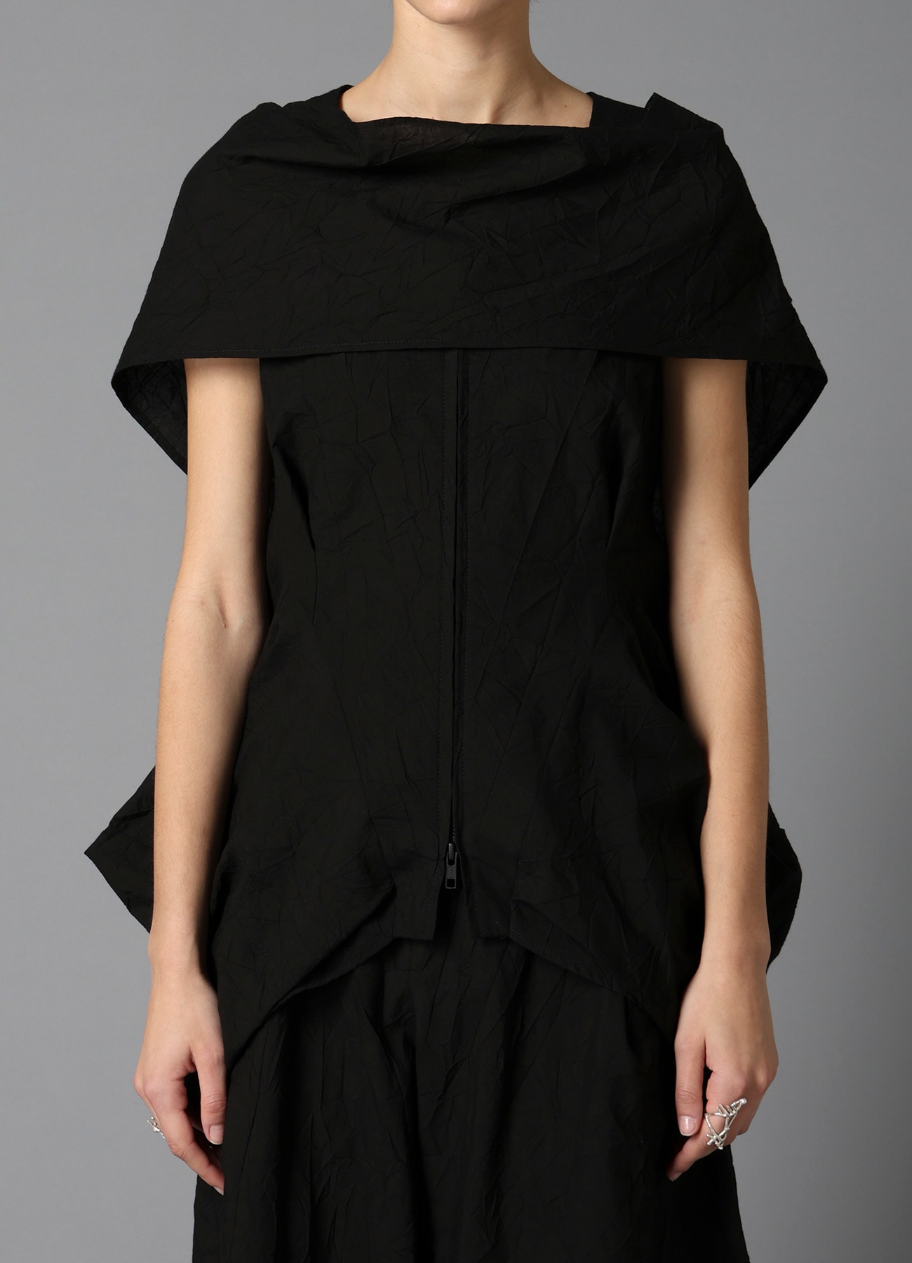 WRINKLED TYPEWRITER  SCARF DETAIL VEST