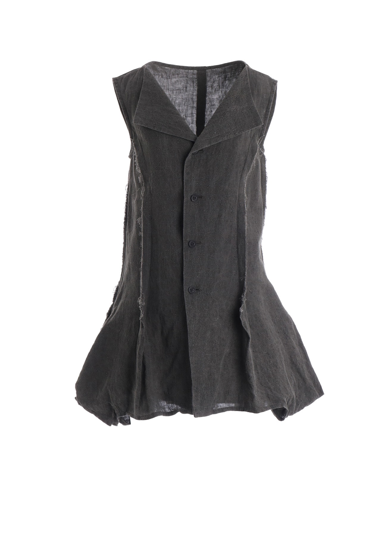INK DYED LAWN HEM DETAIL VEST