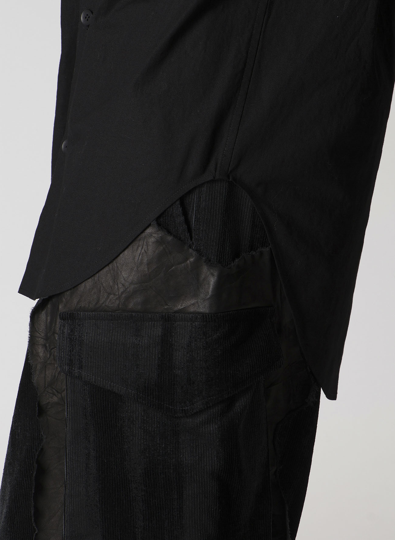 LIGHT POPLIN NECK TUCK SHIRT