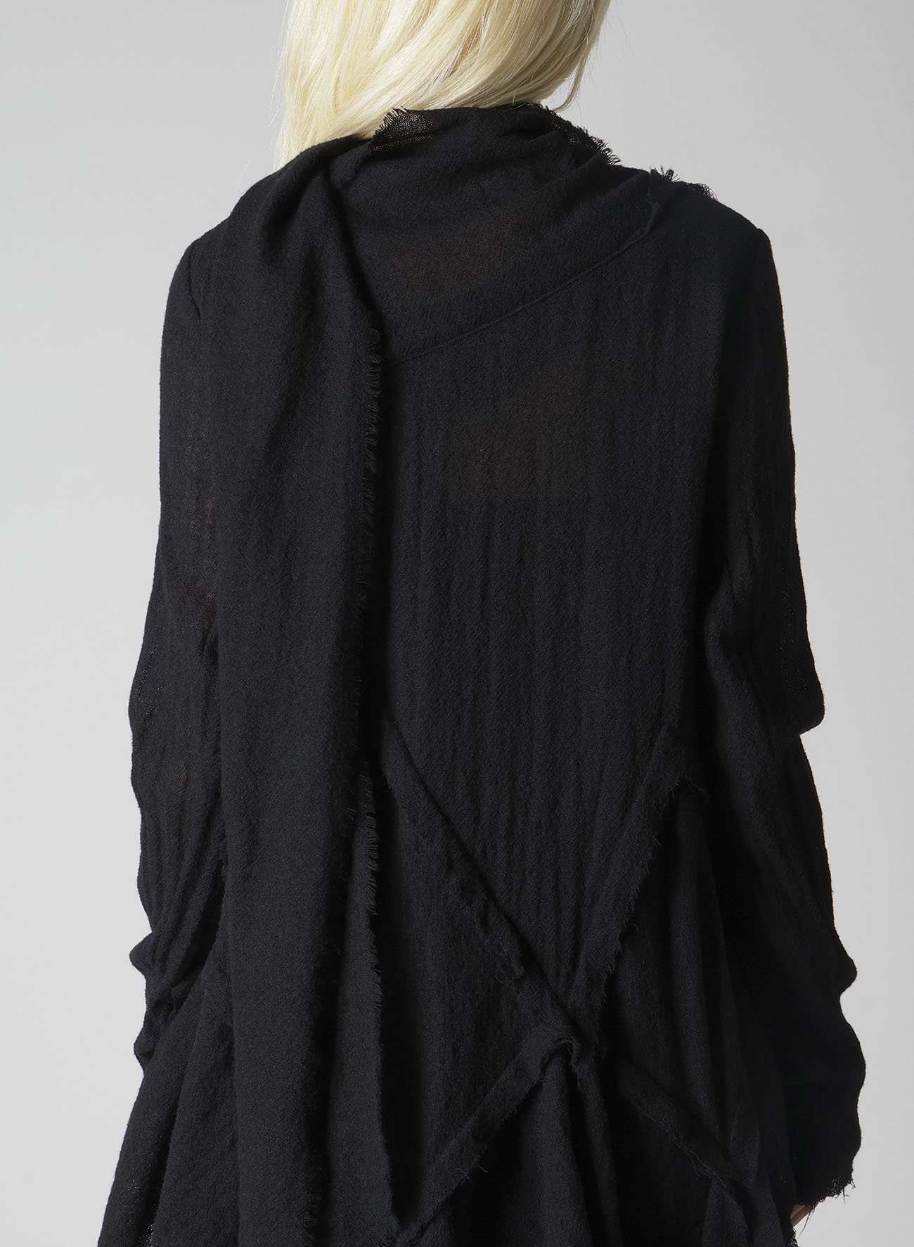 WOOL GAUZE FRILLED BLOUSE S Black LIMI Feu THE SHOP YOHJI YAMAMOTO