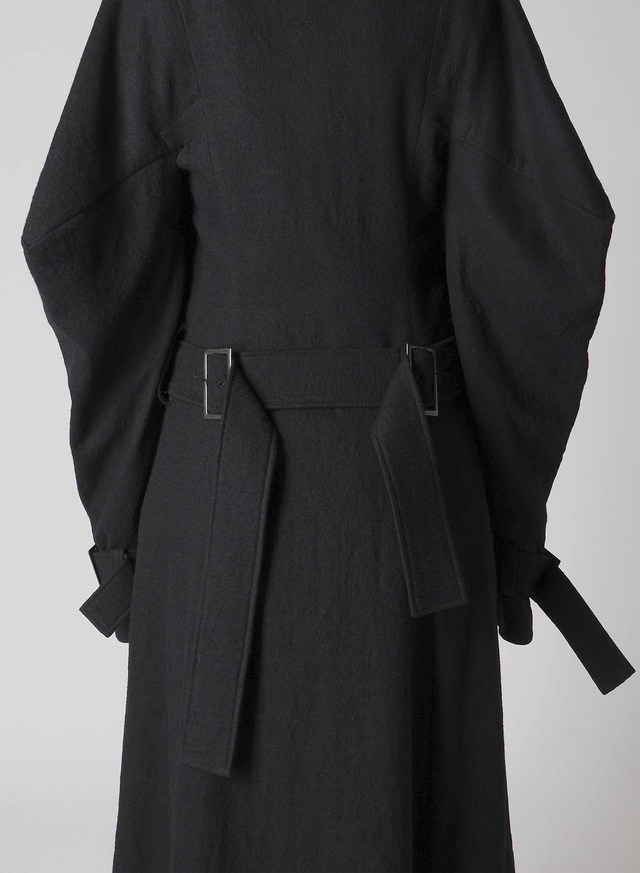 SHRINKED SERGE TRENCH COAT WITH BELT