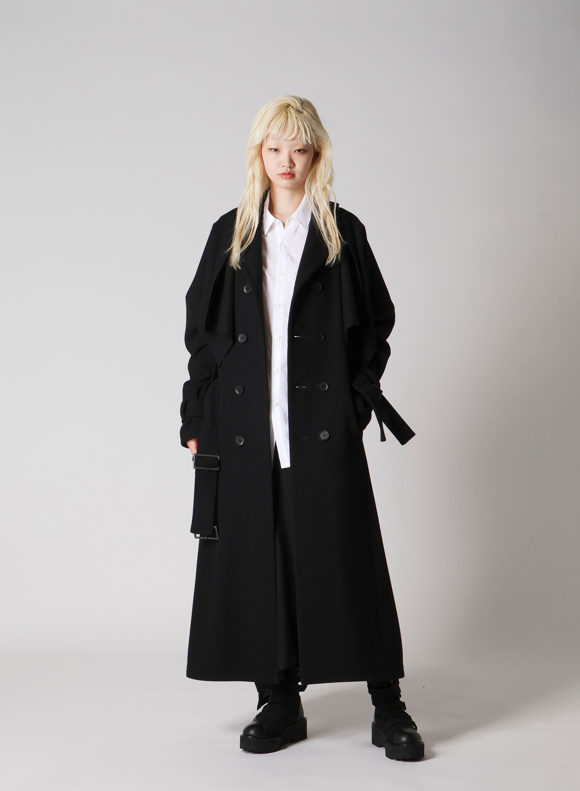 WOOL MOSSER TRENCH COAT WITH BELT