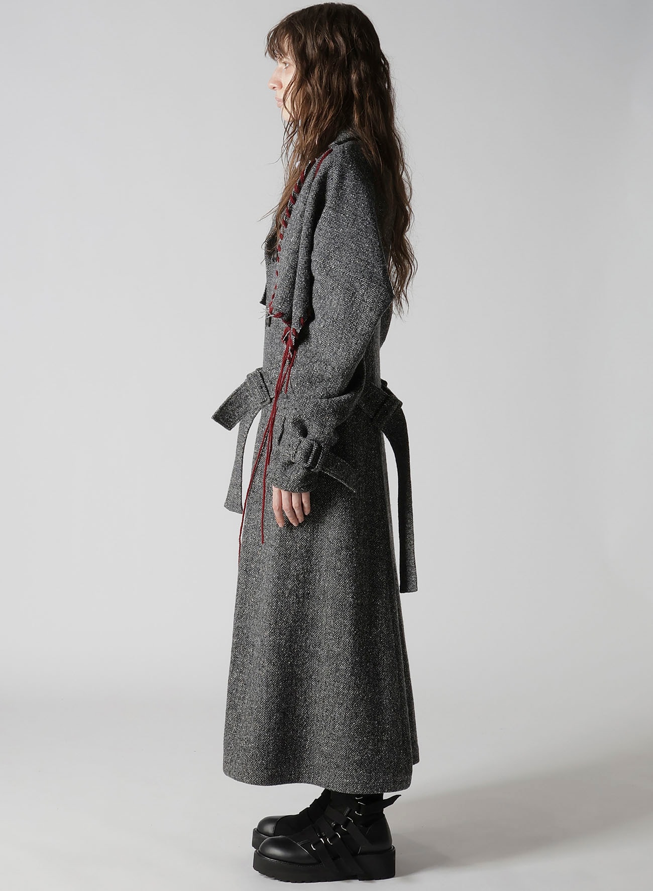 NEP TWEED TRENCH COAT WITH BELT