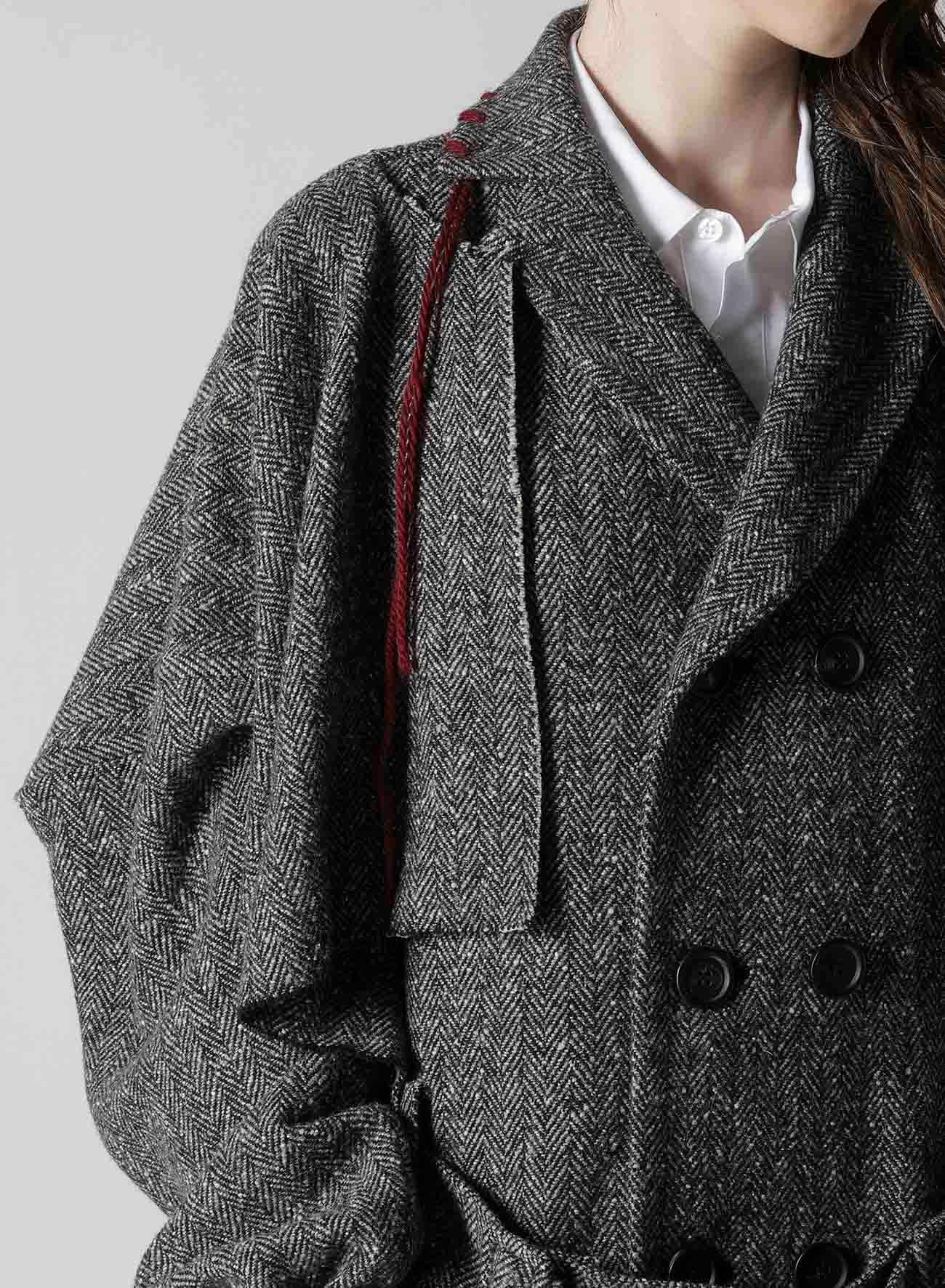 NEP TWEED TRENCH COAT WITH BELT
