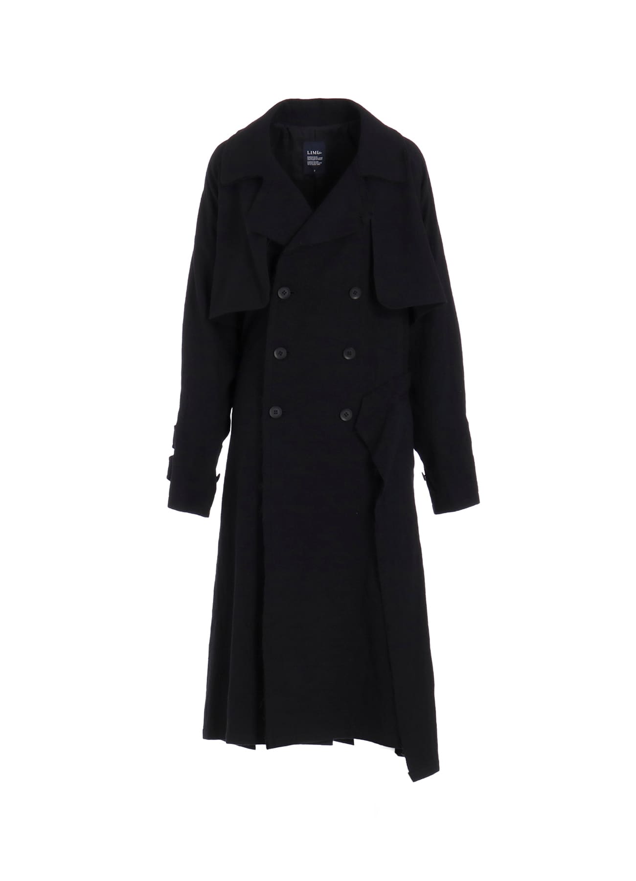 SHRINKED SERGE BACK DRAPE TRENCH COAT