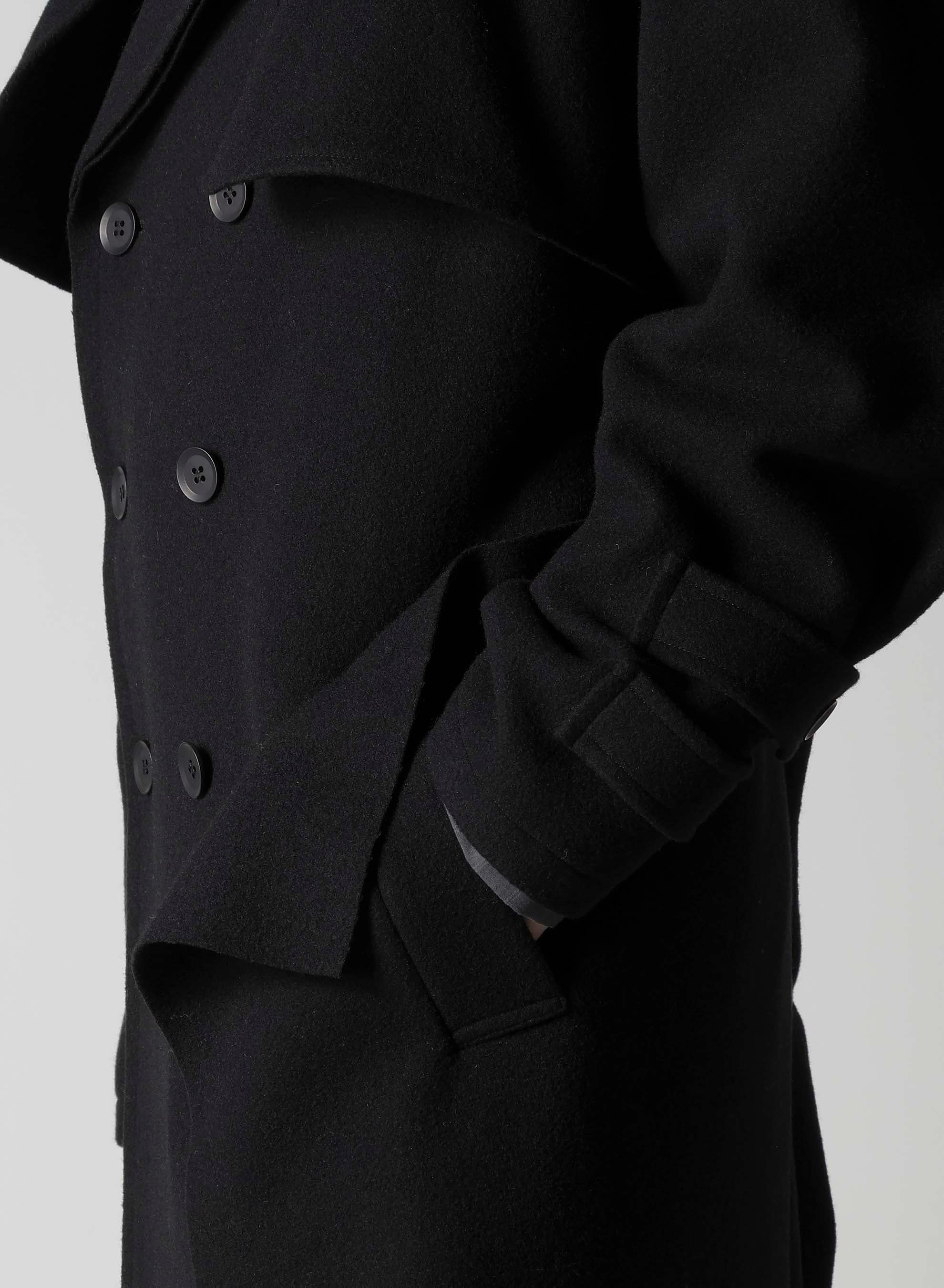 WOOL MOSSER BACK DRAPE TRENCH COAT