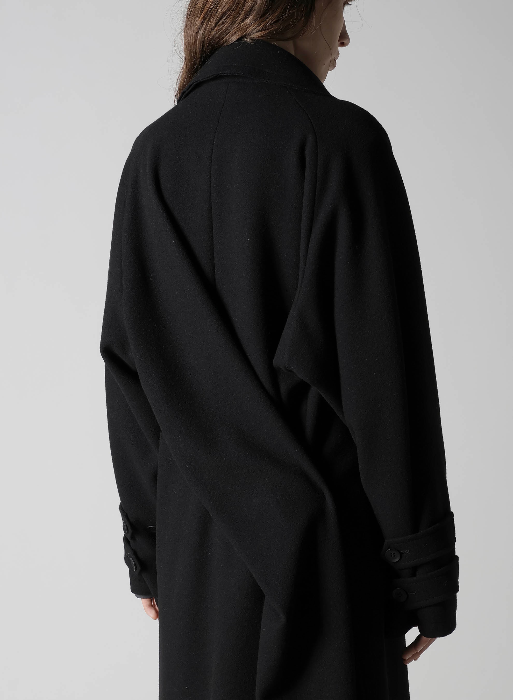 WOOL MOSSER BACK DRAPE TRENCH COAT