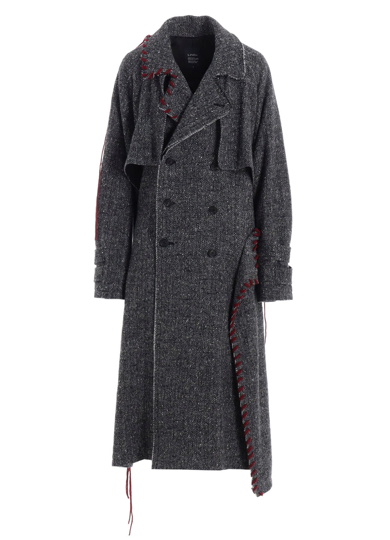 NEP TWEED BACK DRAPE TRENCH COAT