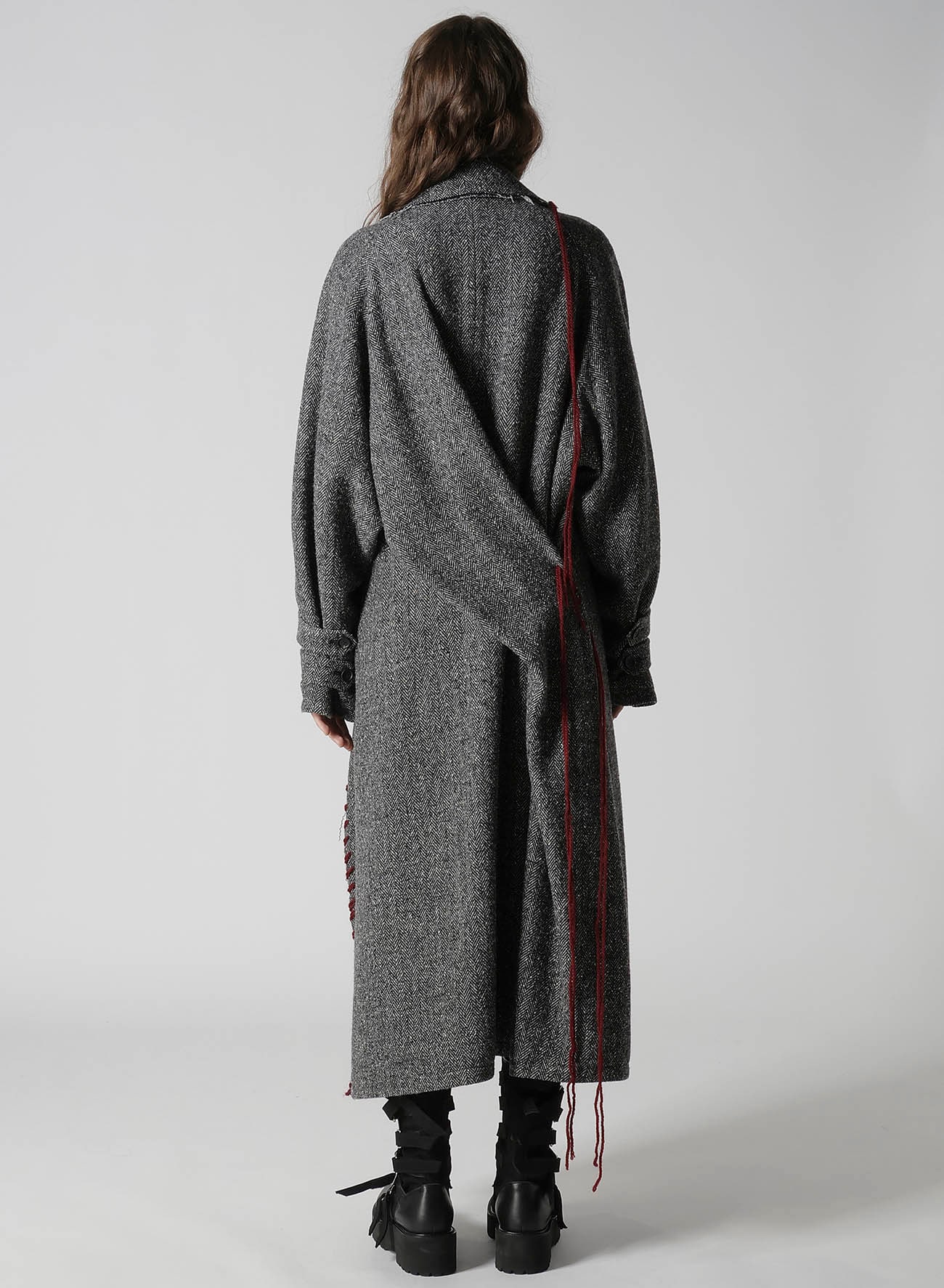 NEP TWEED BACK DRAPE TRENCH COAT