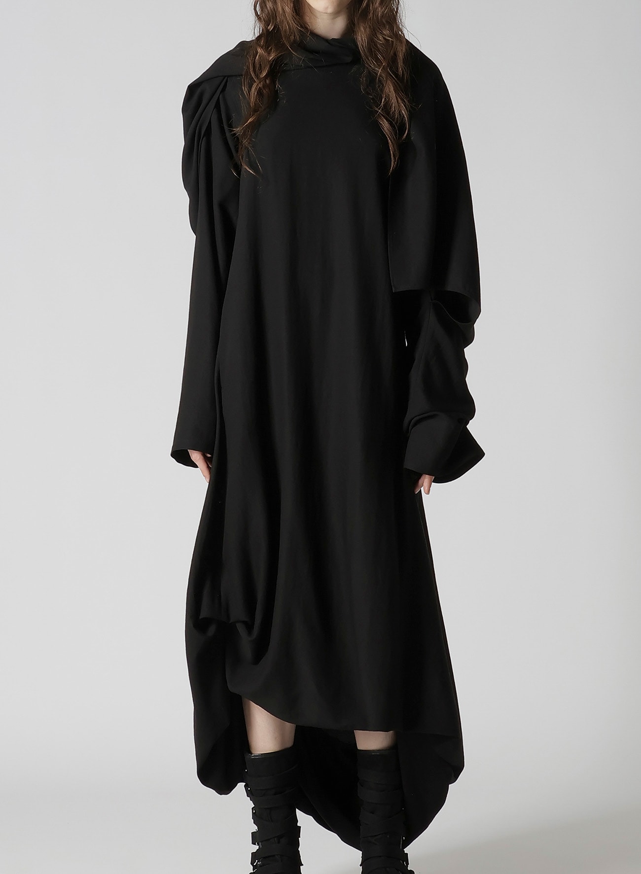 MILLED GABARDINE DRESS WITH SCARF