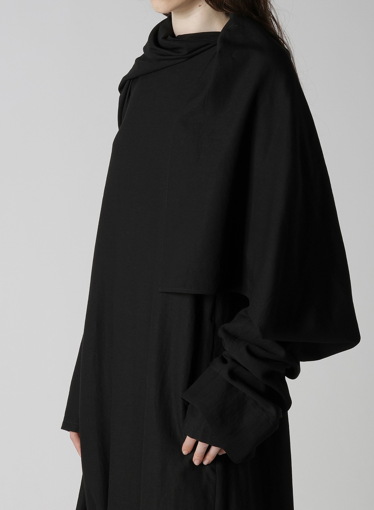 MILLED GABARDINE DRESS WITH SCARF
