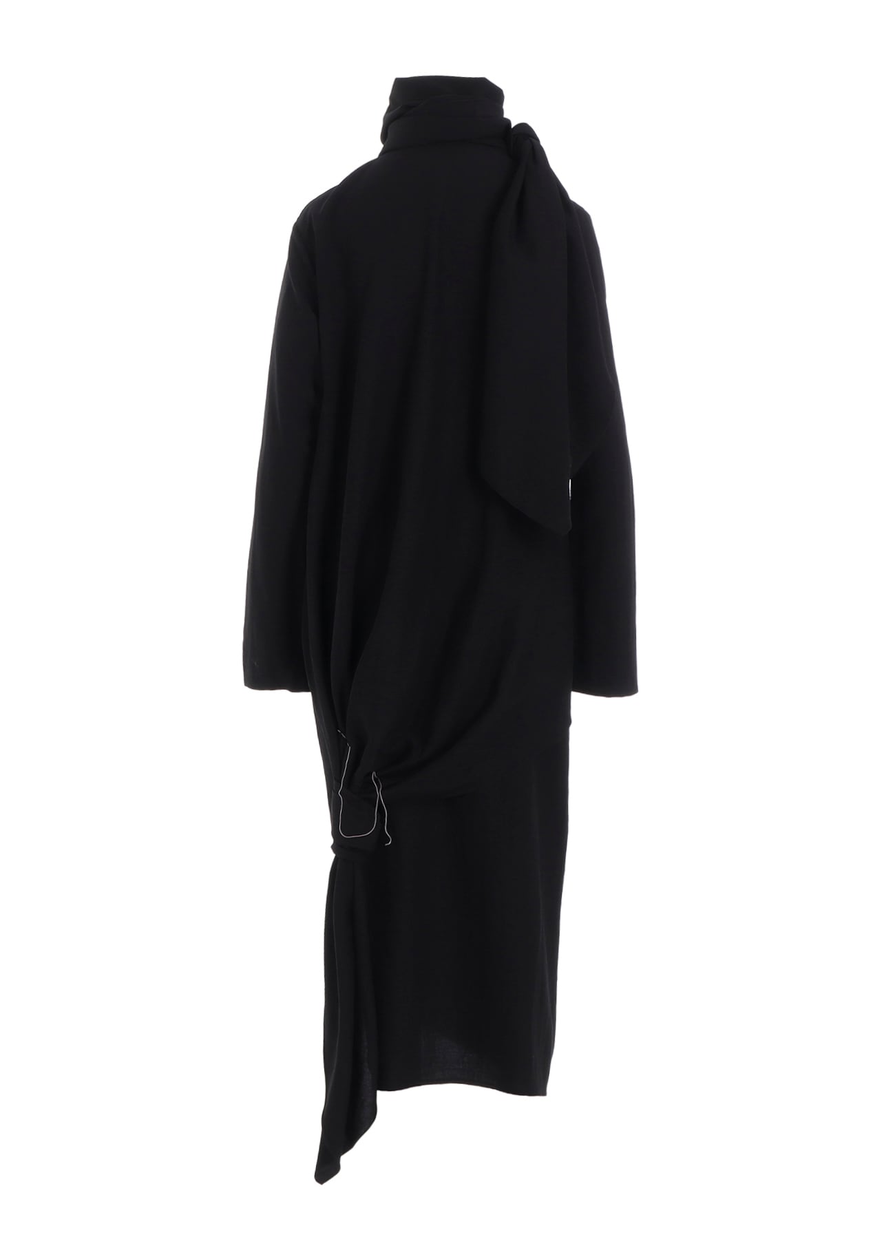 MILLED GABARDINE TWIST DRESS WITH SCARF