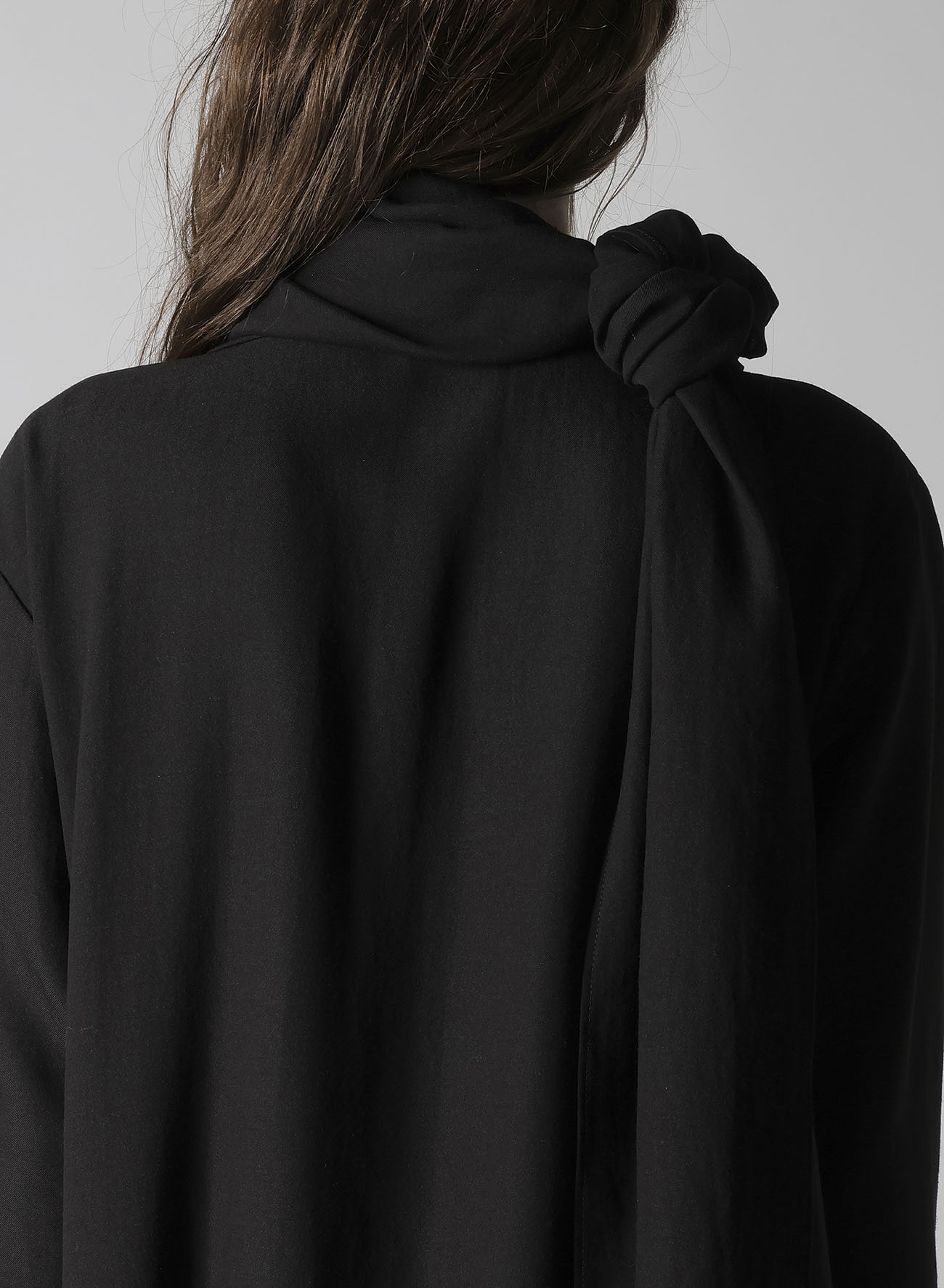MILLED GABARDINE TWIST DRESS WITH SCARF