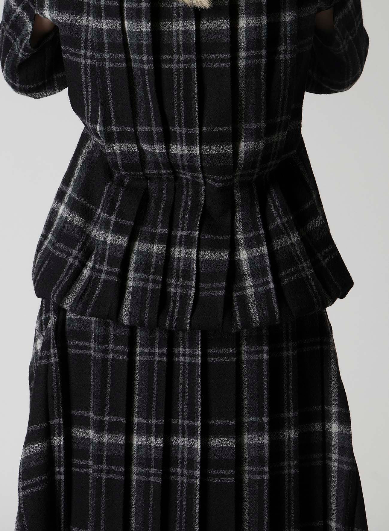 PLAID PATTERN PLEATS DRESS A