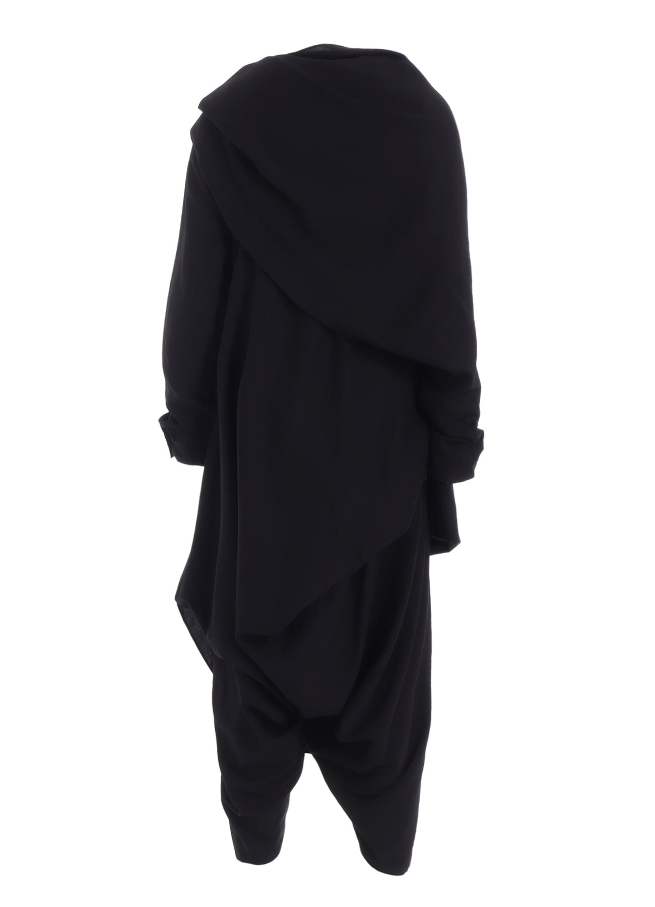 MILLED GABARDINE DRAPED OVERALL