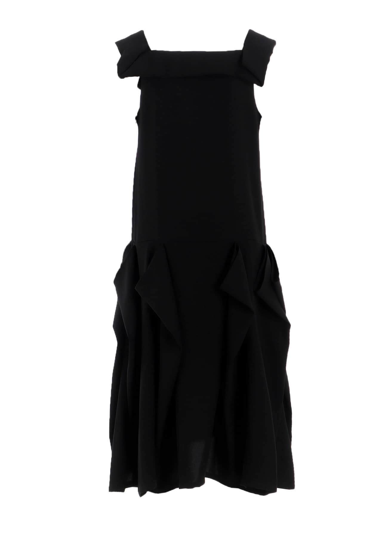 DOUBLE SATIN SQUARE FRILL DRESS A