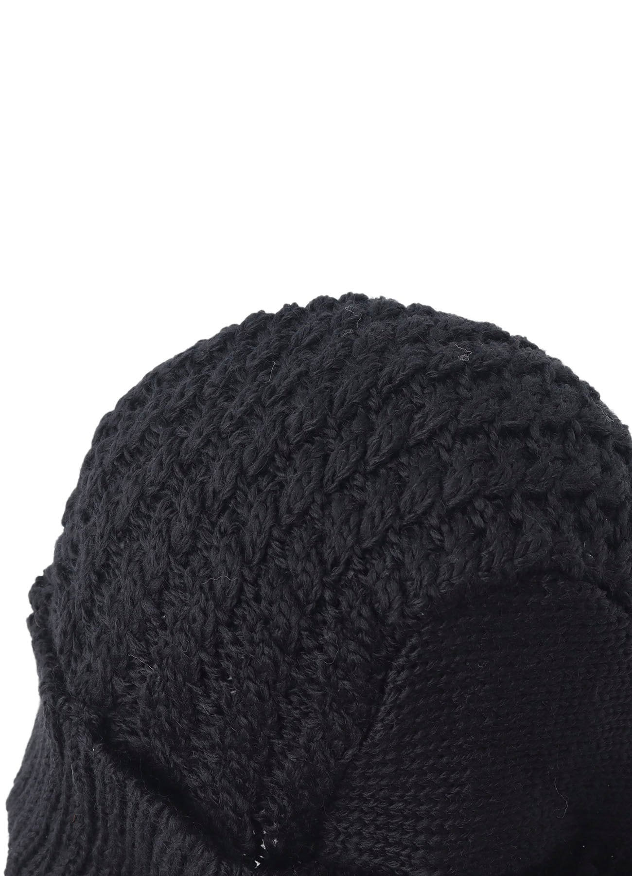 WOOL SLUB ARAN HOODIE