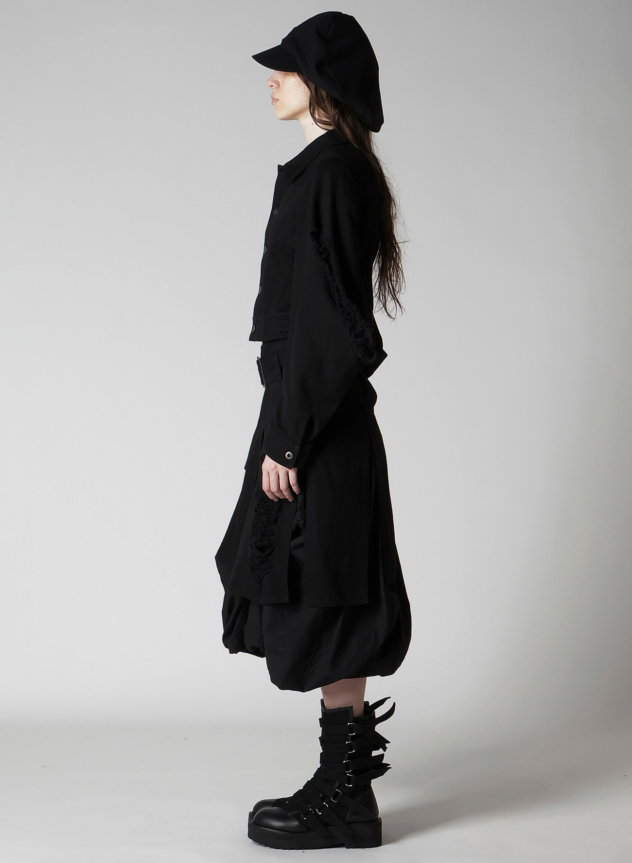 DAMAGED DENIM DESIGNED SLEEVE JACKET