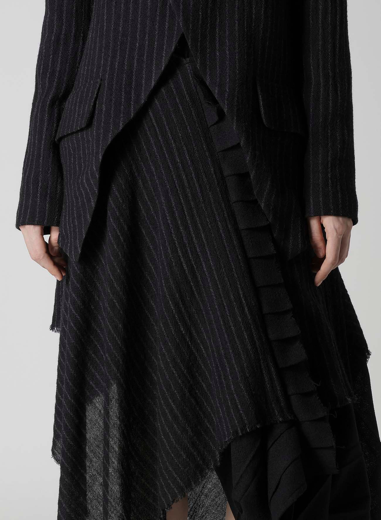 STRIPE GAUZE PLEATS DESIGNED JACKET