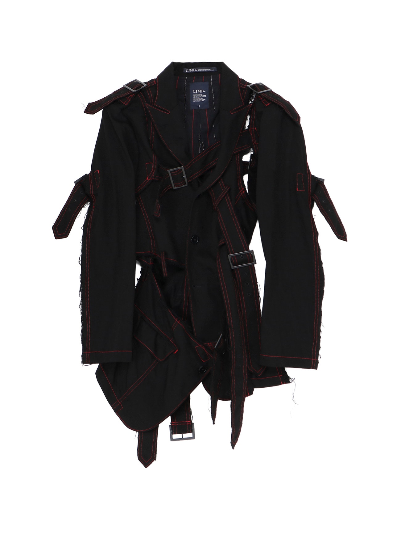 BLACK DENIM BELTED JACKET